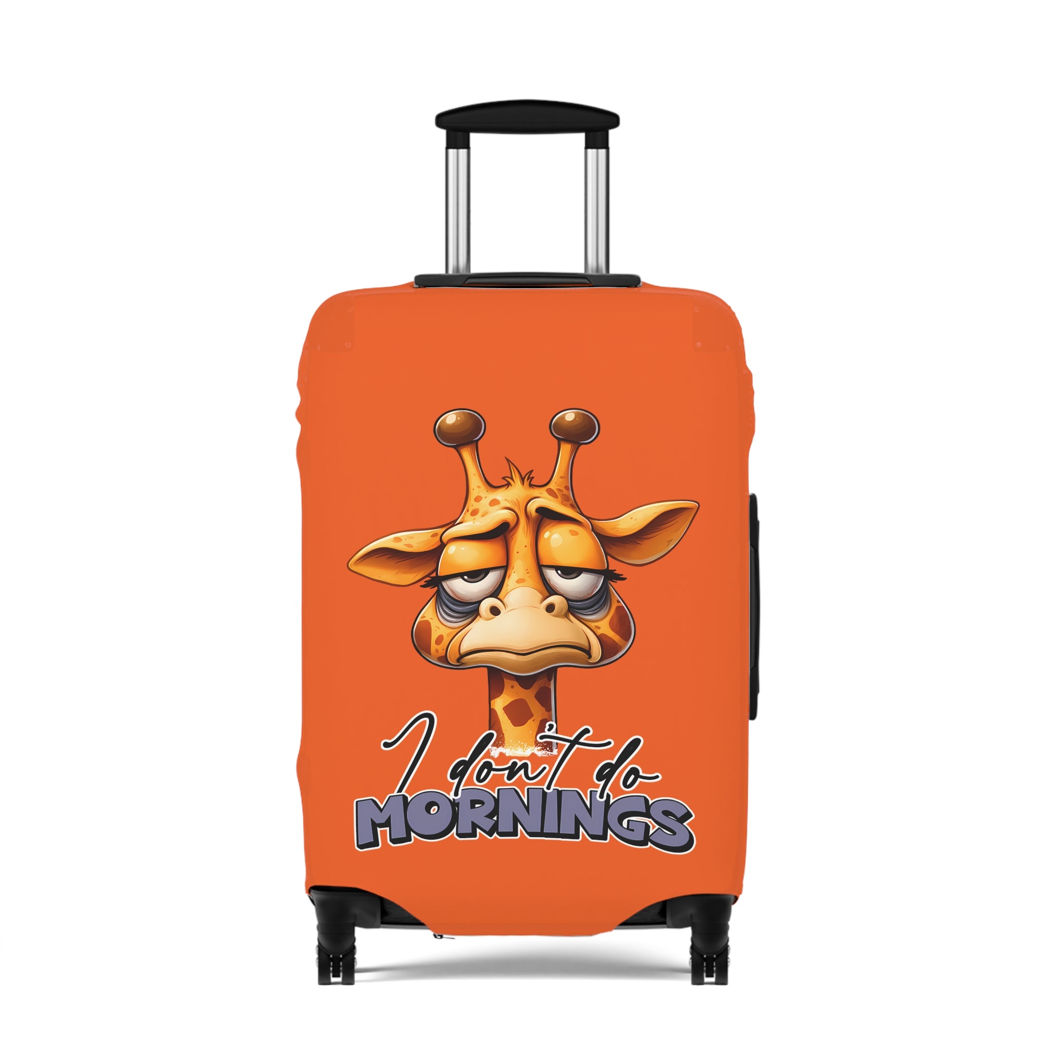 Funny Giraffe Luggage Cover, I Don't Do Mornings Luggage Cover, Cute Animal Art, Morning Humor Gift, Animal Lover Gift, Quirky Luggage Cover