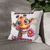 Funny Giraffe Pillow Cover, More Espresso Less Depresso Pillow, Cute Giraffe Pillow Decor, Animal Lover Gift, Kids Room Decor Spun Polyester Square Pillowcase