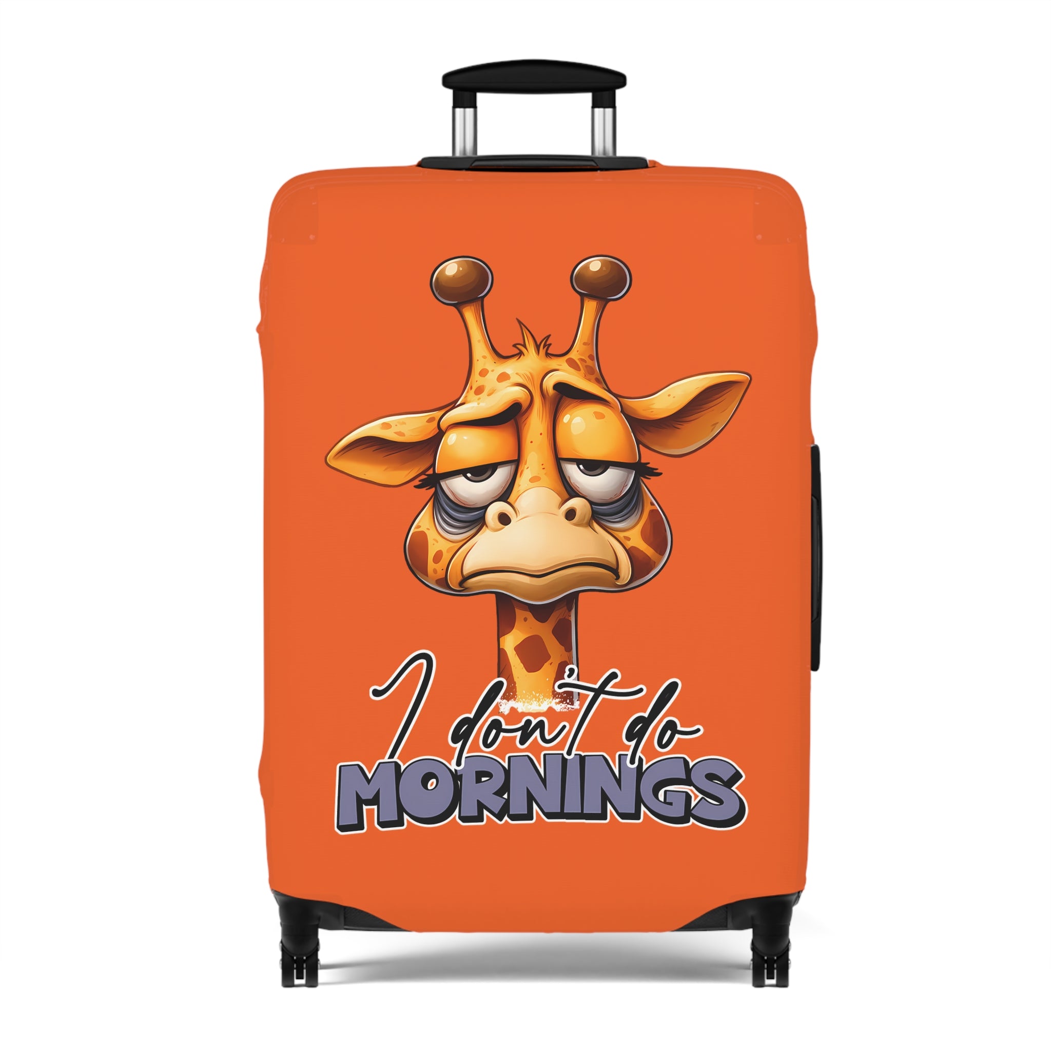 Funny Giraffe Luggage Cover, I Don't Do Mornings Luggage Cover, Cute Animal Art, Morning Humor Gift, Animal Lover Gift, Quirky Luggage Cover