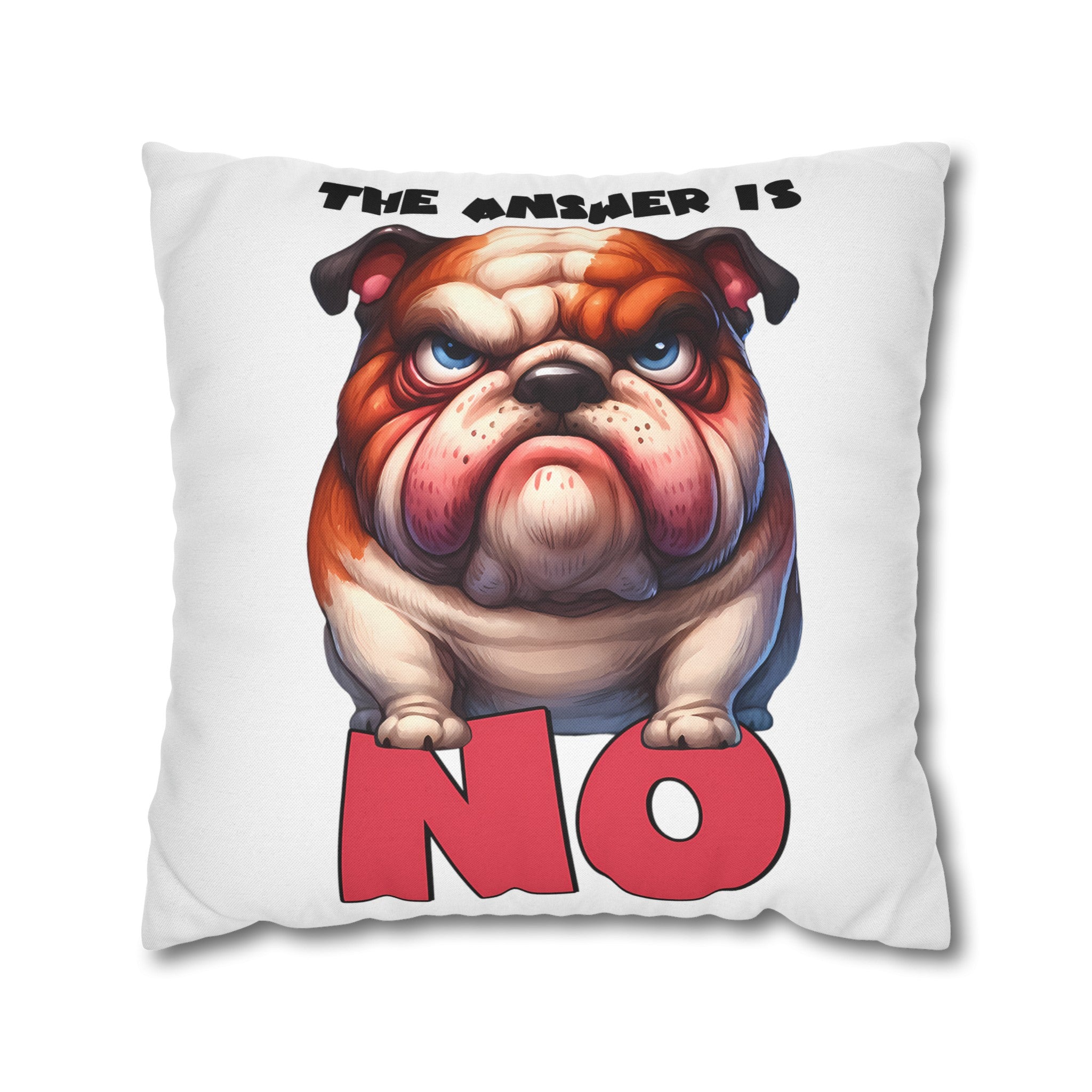 Bulldog Pillow Case, Funny Dog Print Pillow Cover, Decorative Throw Pillow, Cute Dog Lover Gift, Living Room Decor, Bedroom Accent Pillow Spun Polyester Square Pillowcase