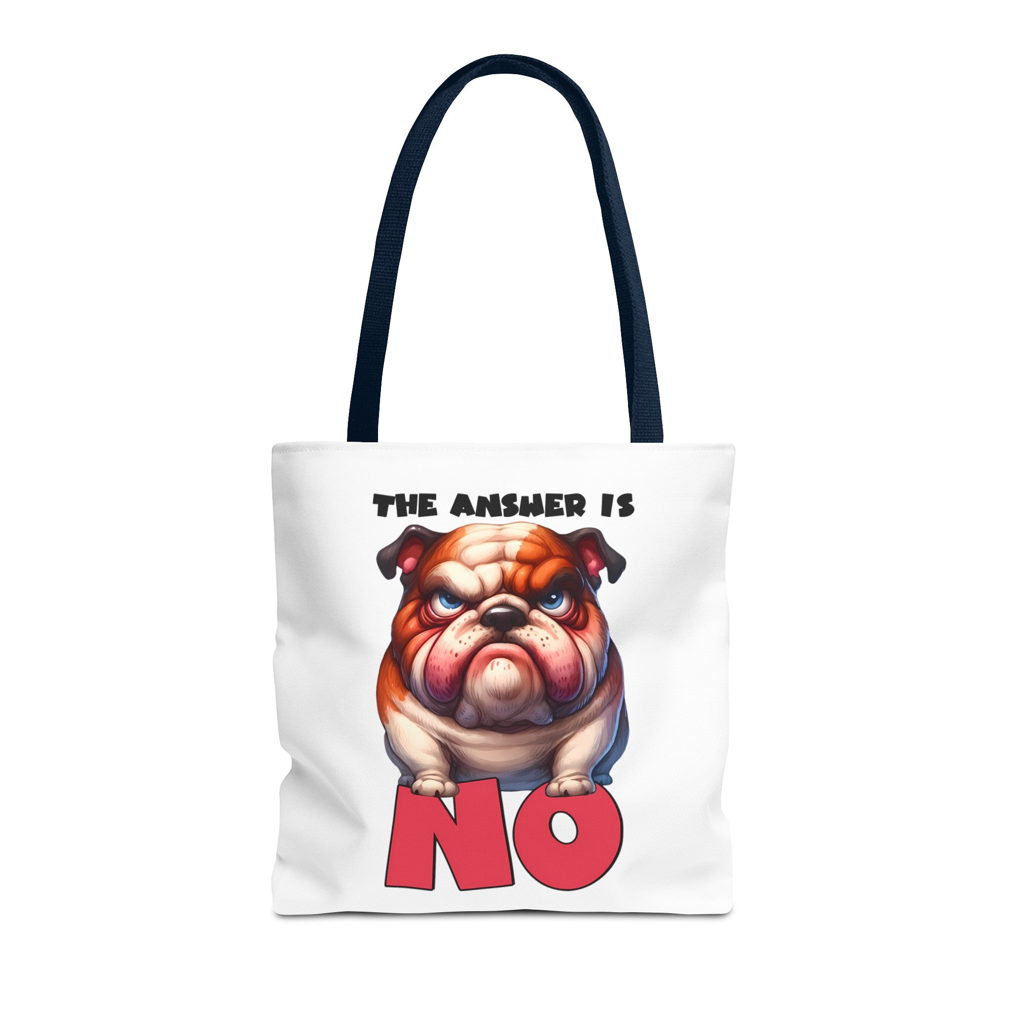 Funny Bulldog Tote Bag, The Answer Is No Graphic Tote, Cute Dog Illustration, Reusable Shopping Bag, Gift for Dog Lovers, Pet-themed Tote Tote Tote Bag