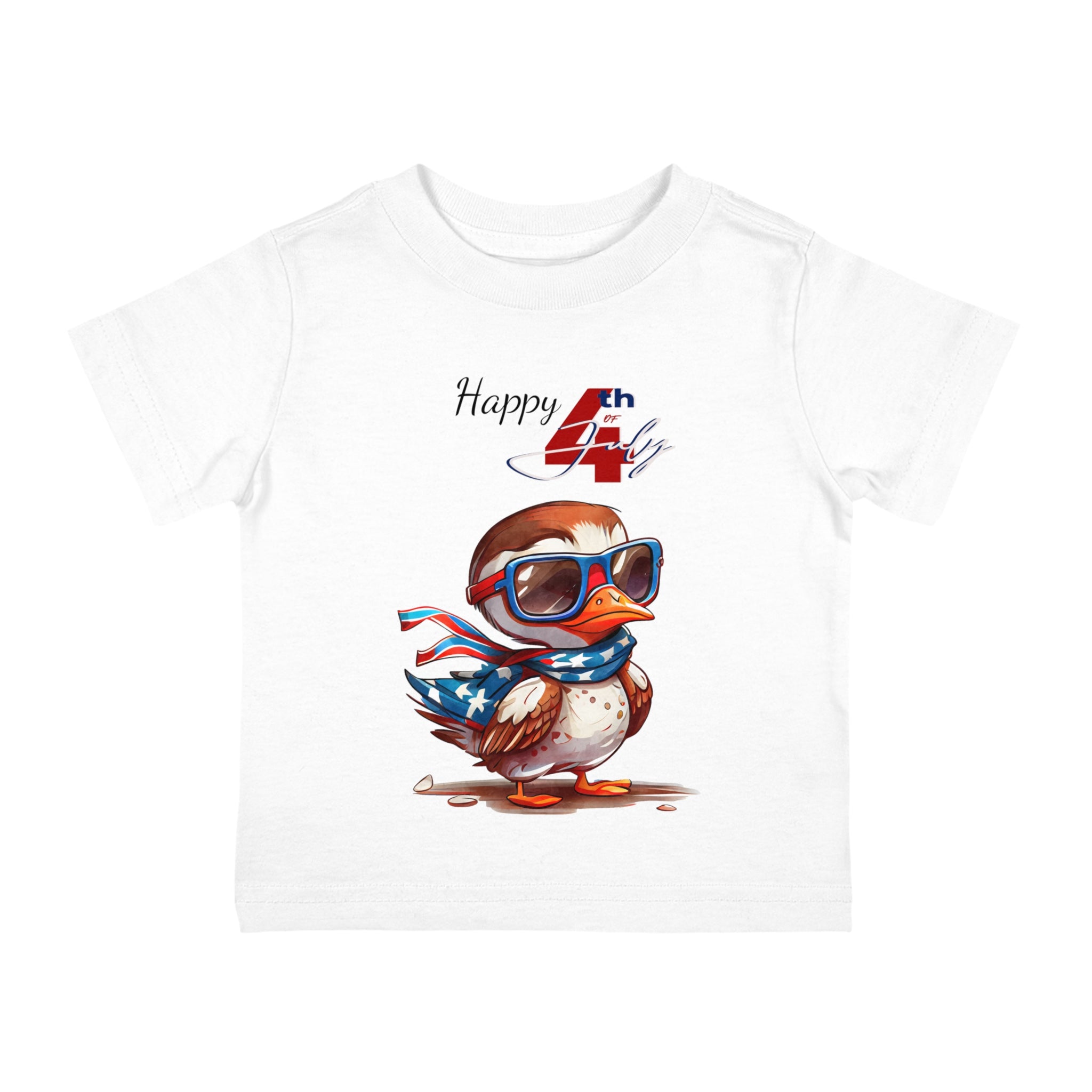 Happy 4th of July Cute Bird Design Infant Shirt, Baby Tee, Infant Tee