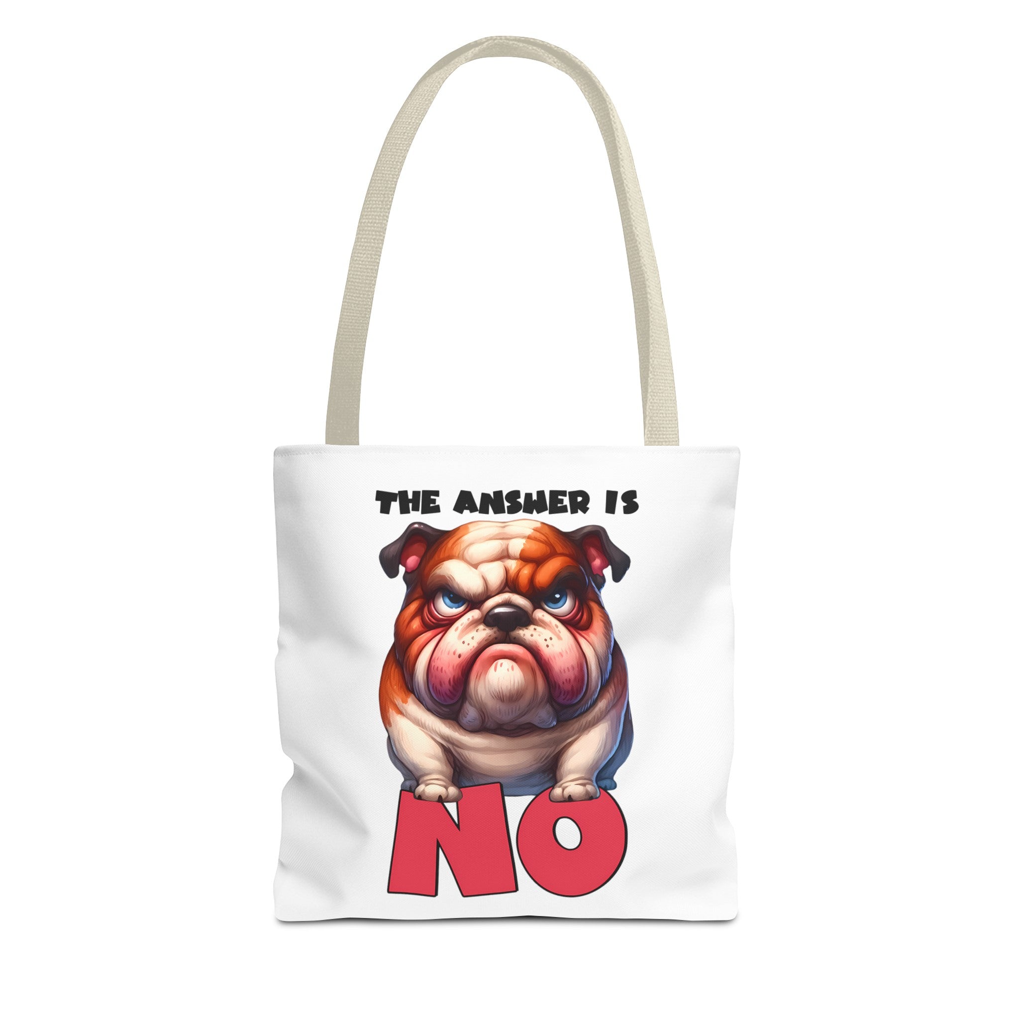 Funny Bulldog Tote Bag, The Answer Is No Graphic Tote, Cute Dog Illustration, Reusable Shopping Bag, Gift for Dog Lovers, Pet-themed Tote Tote Tote Bag