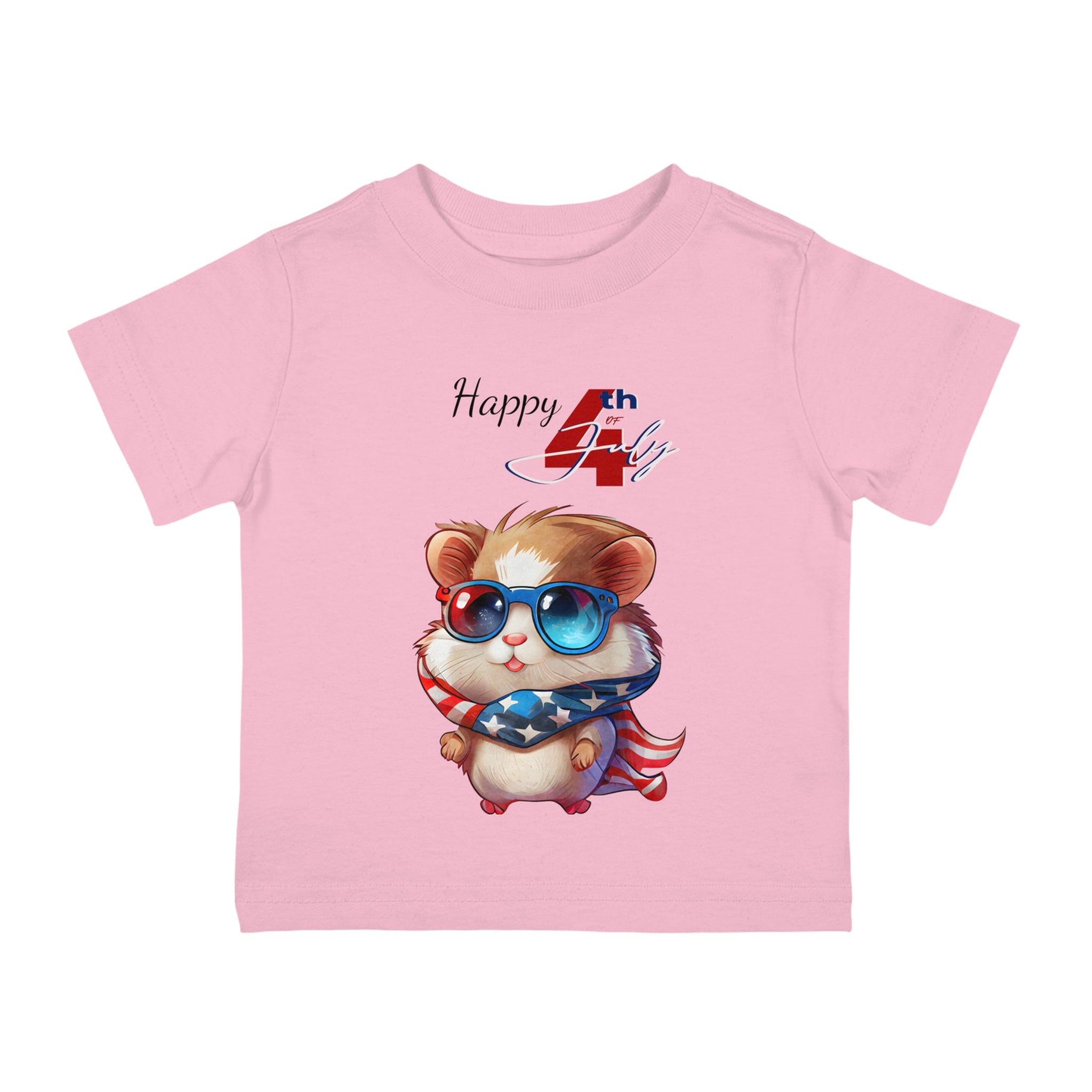 Happy 4th of July Guinea Pic Design  Infant Shirt, Baby Tee, Infant Tee