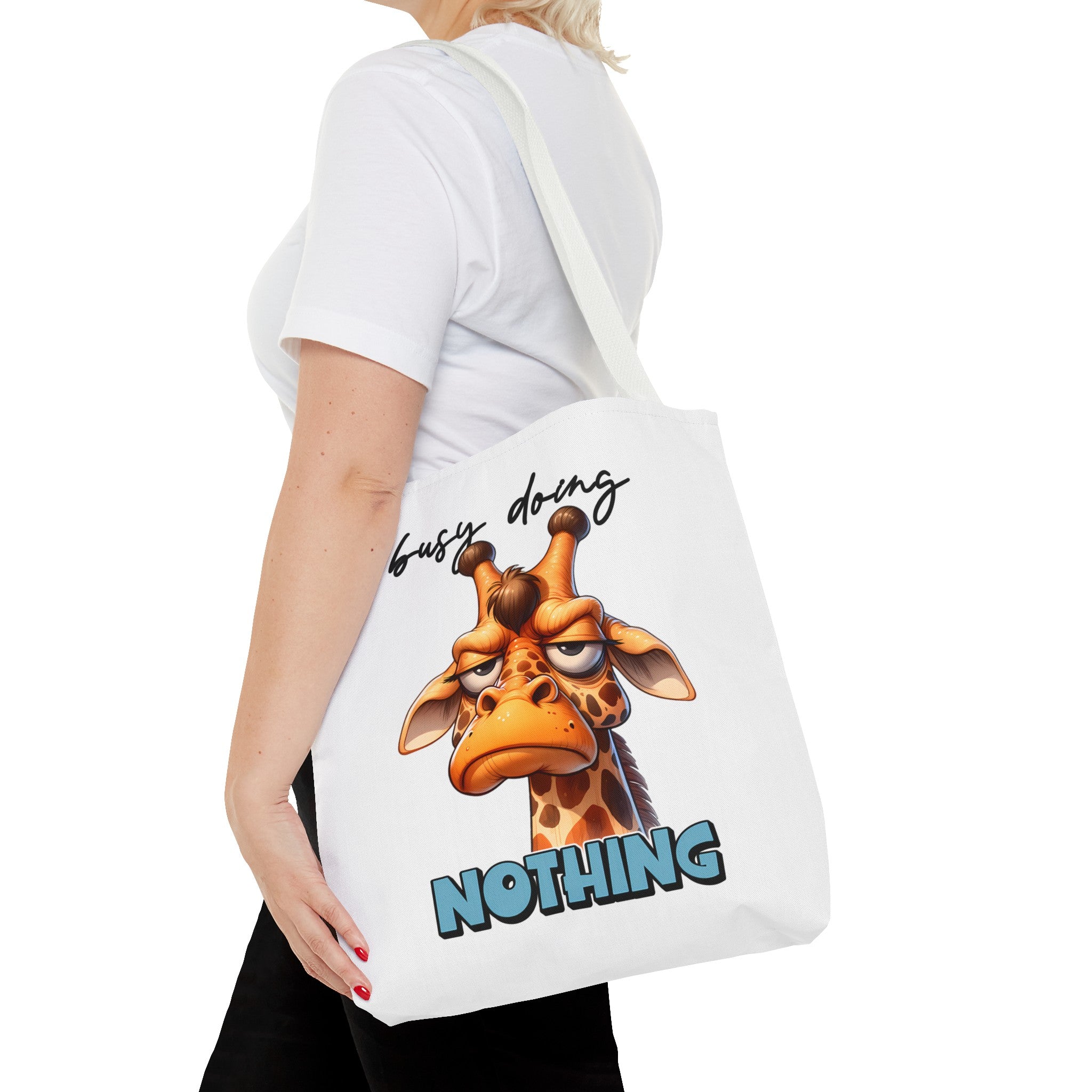 Funny Giraffe Tote Bag, Busy Doing Nothing Tote Bag, Cute Animal Design Tote Bag, Reusable Shopping Bag, Eco-friendly Gift Tote Tote Bag