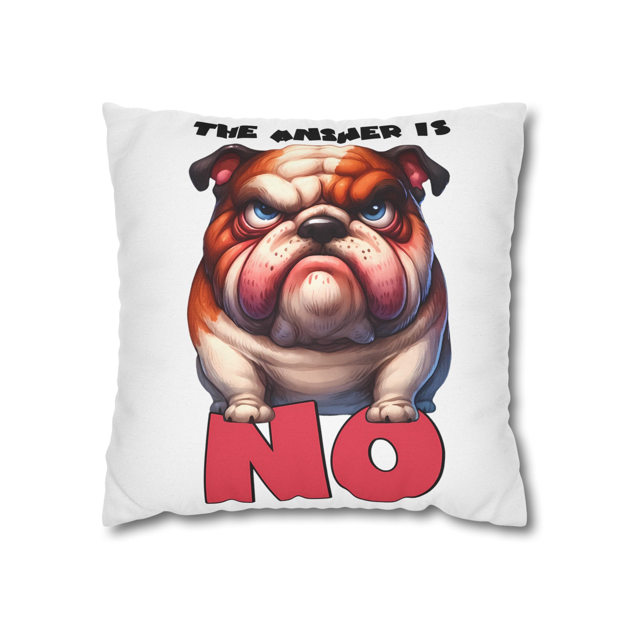 Bulldog Pillow Case, Funny Dog Print Pillow Cover, Decorative Throw Pillow, Cute Dog Lover Gift, Living Room Decor, Bedroom Accent Pillow Spun Polyester Square Pillowcase