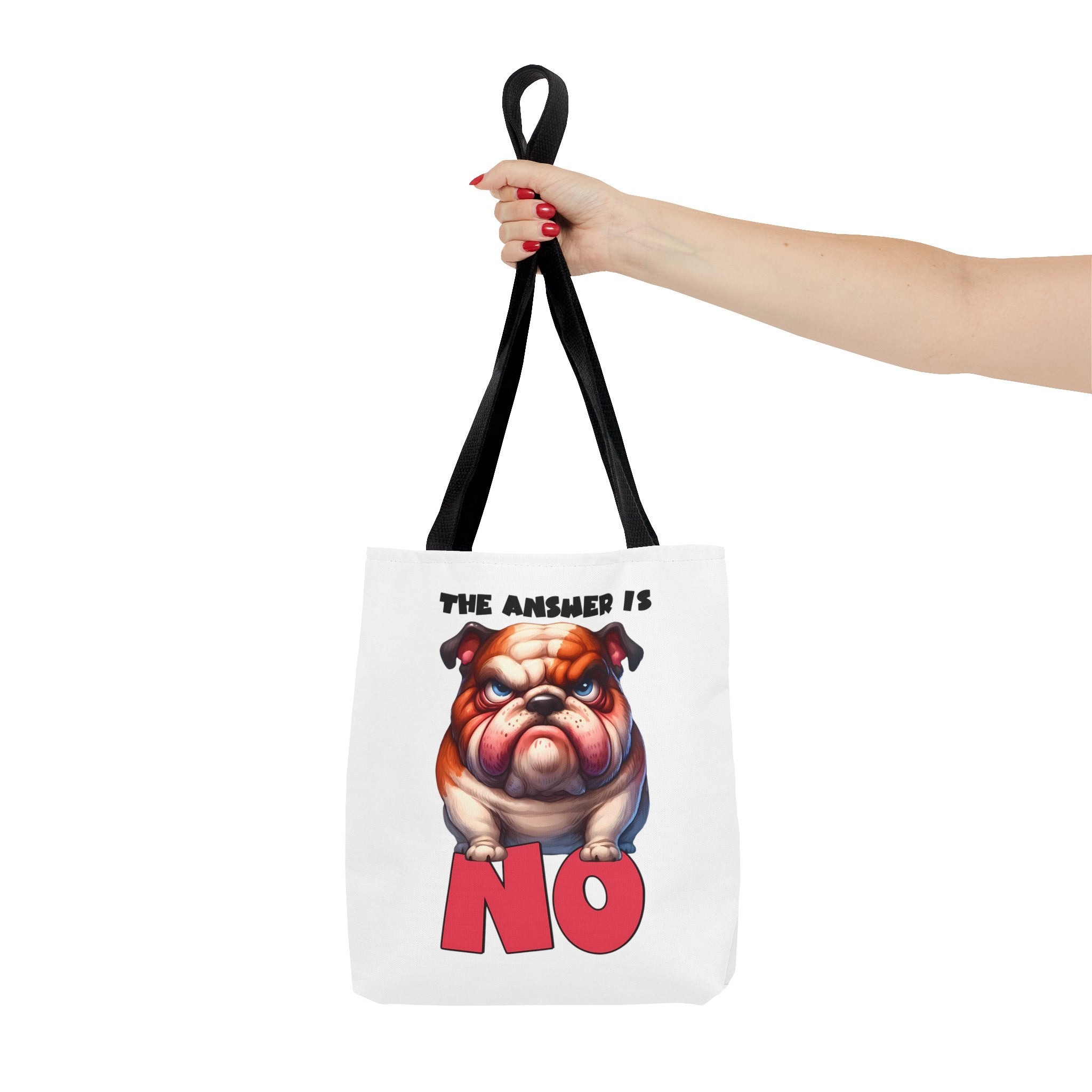 Funny Bulldog Tote Bag, The Answer Is No Graphic Tote, Cute Dog Illustration, Reusable Shopping Bag, Gift for Dog Lovers, Pet-themed Tote Tote Tote Bag