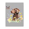 Charming Brown Dog with Butterflies and Flowers  Canvas Gallery Wraps