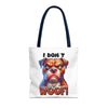 I Don't Give A Woof Funny Bulldog Tote Bag, Cute Dog Lover Tote, Pet Owner Gift, Animal Lover Bag, Reusable Shopping Bag Tote Tote Bag