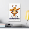 Funny Giraffe Wall Art, I Don't Do Mornings Quote Print, Animal Lover's Gift, Humorous Home Decor, Bedroom Art, Office Wall Decor Canvas Gallery Wraps