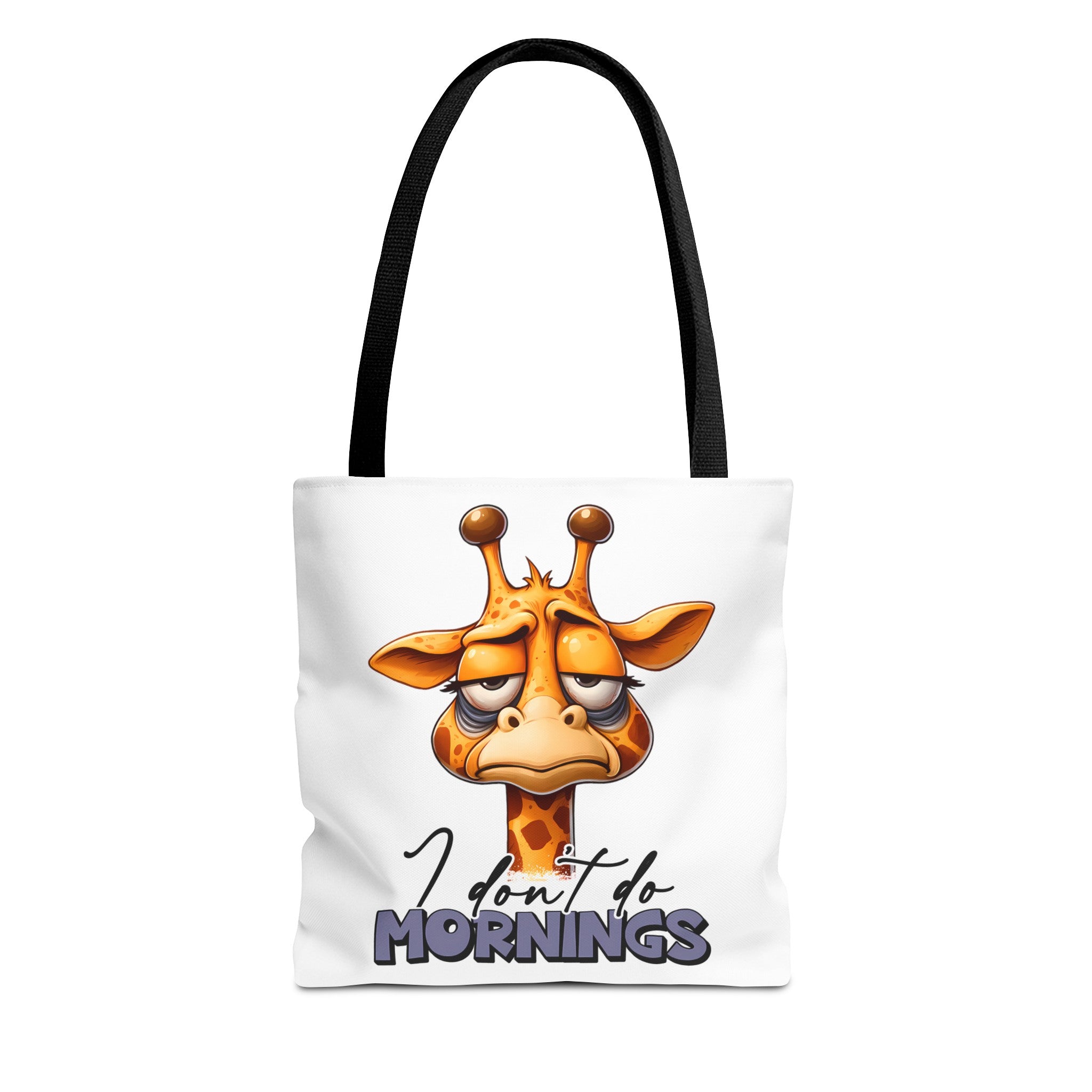 Funny Giraffe Tote Bag, I Don't Do Mornings Design, Cute Animal Quote Gift, Humorous Shopping Bag, Reusable Grocery Bag, Eco-Friendly Tote Tote Bag