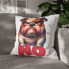 Bulldog Pillow Case, Funny Dog Print Pillow Cover, Decorative Throw Pillow, Cute Dog Lover Gift, Living Room Decor, Bedroom Accent Pillow Spun Polyester Square Pillowcase