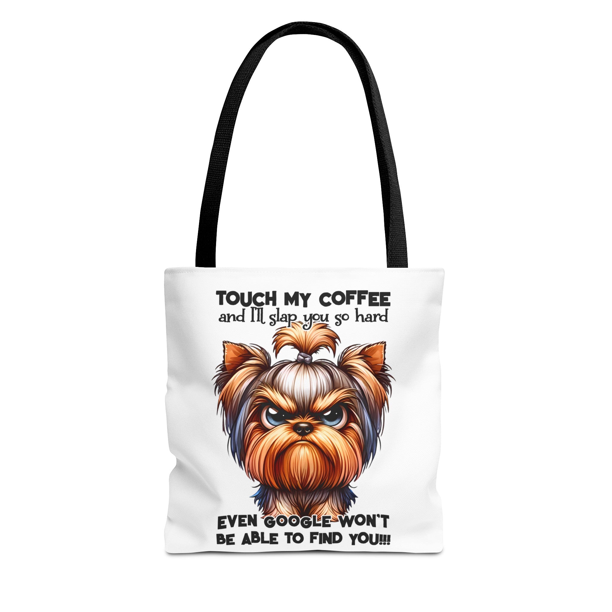 Funny Dog Tote Bag, Coffee Lover Tote Bag, Humorous Dog Art Tote, Cute Yorkshire Terrier Design, Unique Gift for Dog OwnersTote Tote Bag