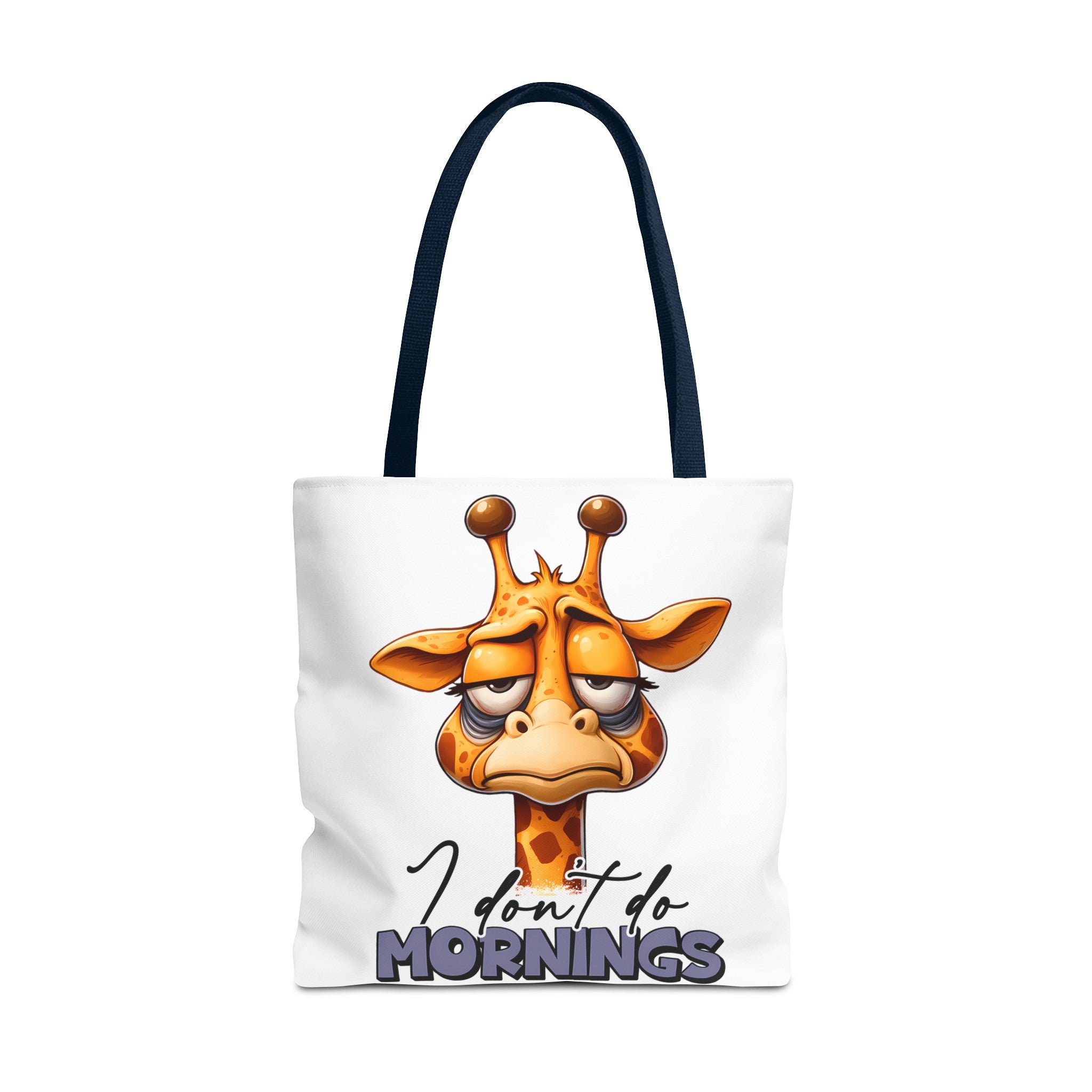 Funny Giraffe Tote Bag, I Don't Do Mornings Design, Cute Animal Quote Gift, Humorous Shopping Bag, Reusable Grocery Bag, Eco-Friendly Tote Tote Bag