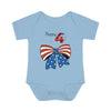 Load image into Gallery viewer, Happy 4th of July American Flag design Bow Tie Baby Bodysuit