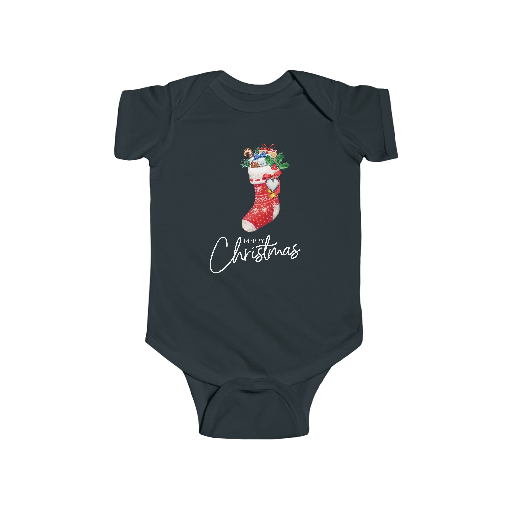 Merry Christmas stocking design Baby Onesie, Baby Bodysuit, 2023 stocking, stocking, Christmas present, mini stockin, christmas morning