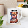 Funny Dog Mug, I Don't Give a Woof, Bulldog Lover Gift, Cute Pet Owner Coffee Cup, Humorous Canine Design, Unique Dog Meme Mug Ceramic Mug, (11oz, 15oz)