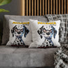 Funny Dalmatian Dog Pillow Cover, I Have My Patience Tested I'm Negative, Cute Dog Lover Pillow, Animal Humor Home Decor Spun Polyester Square Pillowcase