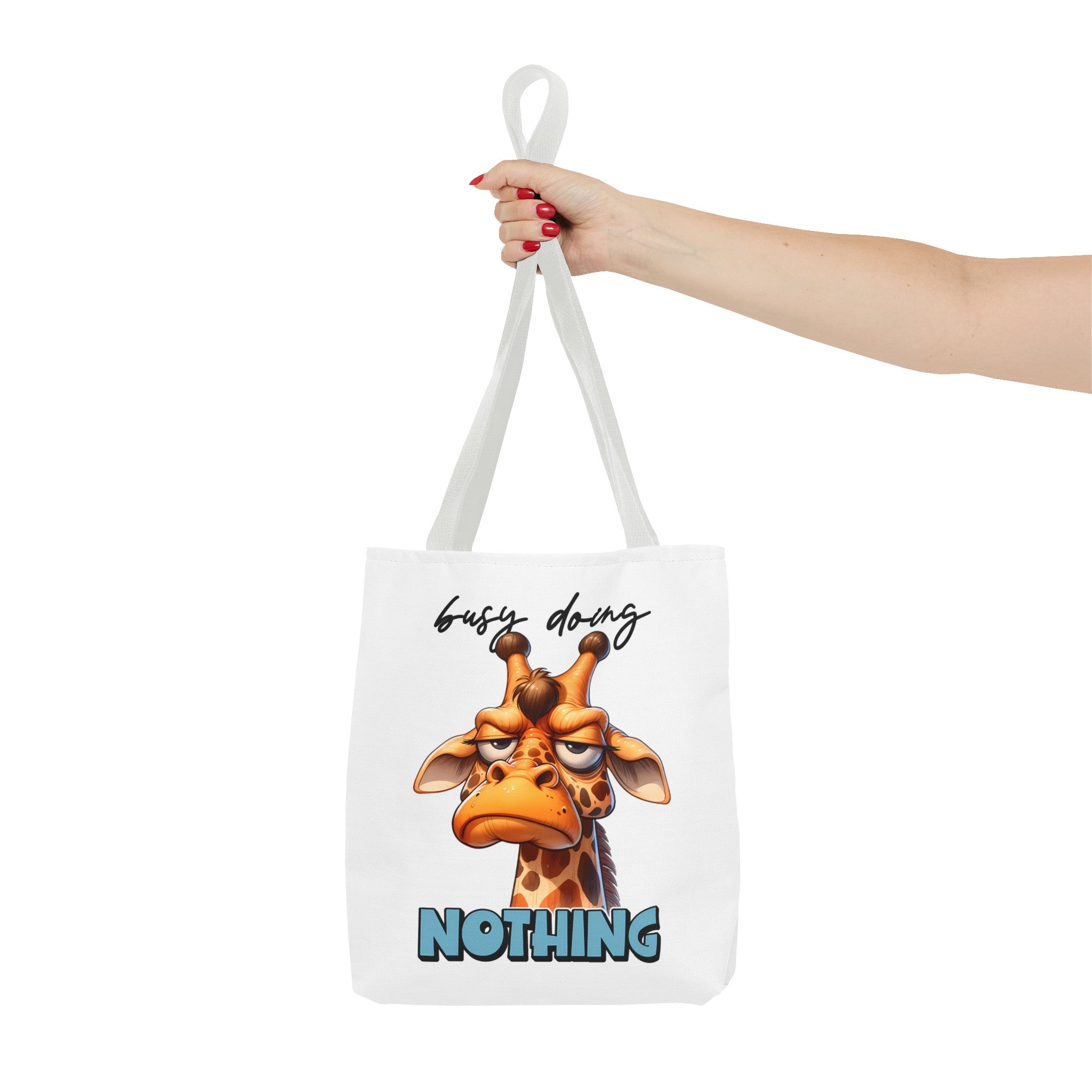 Funny Giraffe Tote Bag, Busy Doing Nothing Tote Bag, Cute Animal Design Tote Bag, Reusable Shopping Bag, Eco-friendly Gift Tote Tote Bag