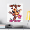 More Espresso Less Depresso Funny Giraffe Wall Art Print, Cute Animal Poster, Motivational Quote Artwork, Nursery Decor, Kids Room Decor Matte Vertical Posters