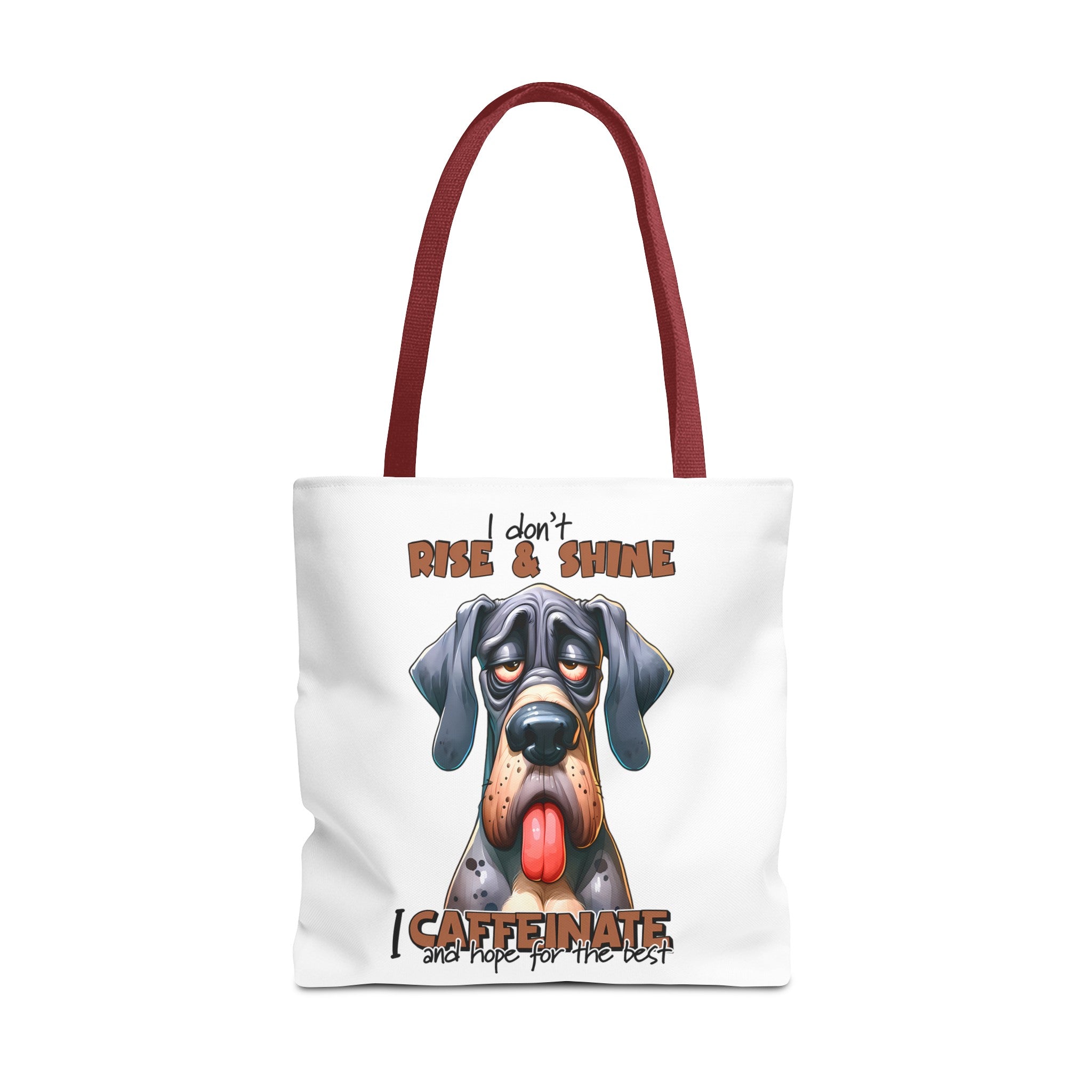 Funny Dog Tote Bag, I Don't Rise and Shine I Caffeinate, Dog Lover Gift, Cute Dog Print Tote, Coffee Lover Bag, Funny Quote Bag Tote Tote Bag