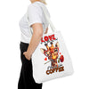 Love Is In The Air Giraffe Tote Bag, Cute Coffee Lover Giraffe Tote Bag, Funny Giraffe With Rose Tote Bag, Valentine's Day Gift Tote Bag Tote Tote Bag