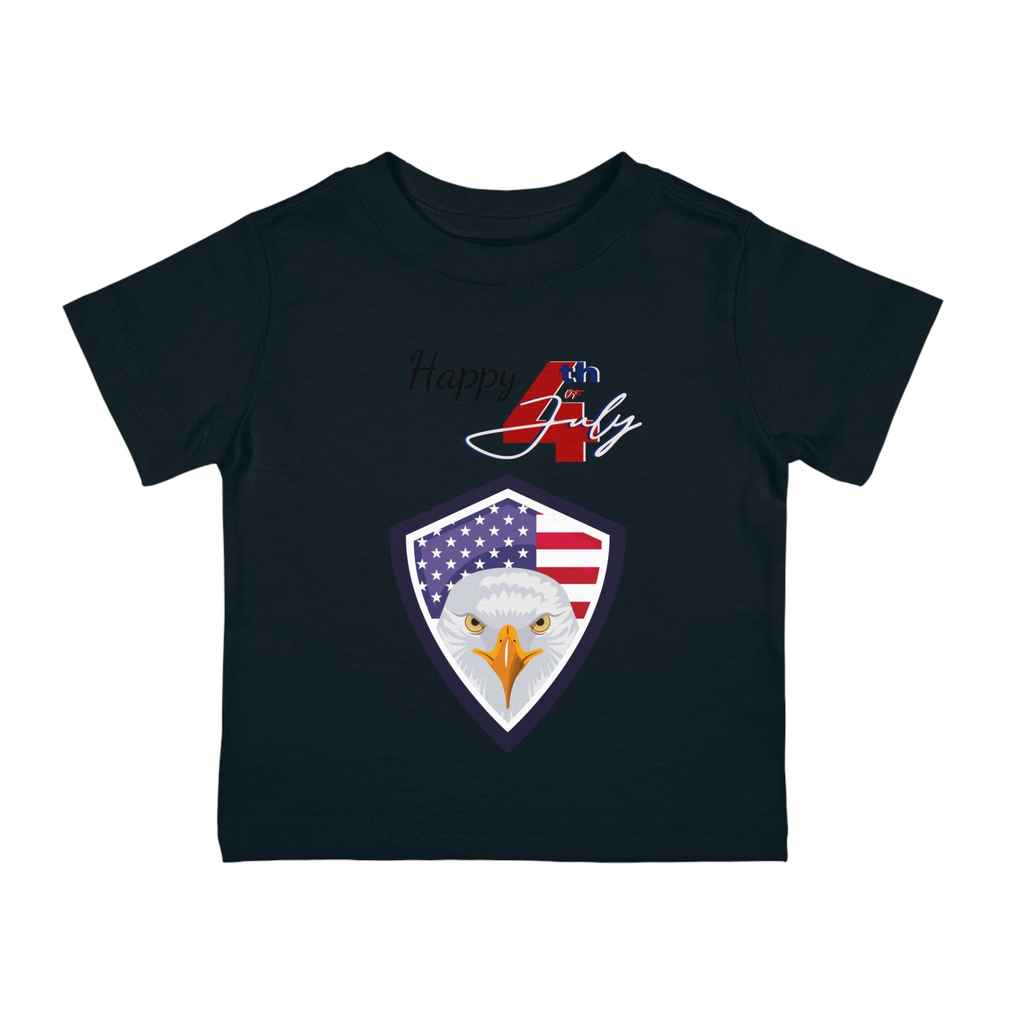 Happy 4th of July American Flag Eagle Design  Infant Shirt, Baby Tee, Infant Tee