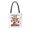 Funny Giraffe Tote Bag, My Blood Type is Coffee Tote Bag, Cute Animal Tote Bag, Fun Coffee Lover Gift, Quirky Giraffe Art Bag Tote Tote Bag