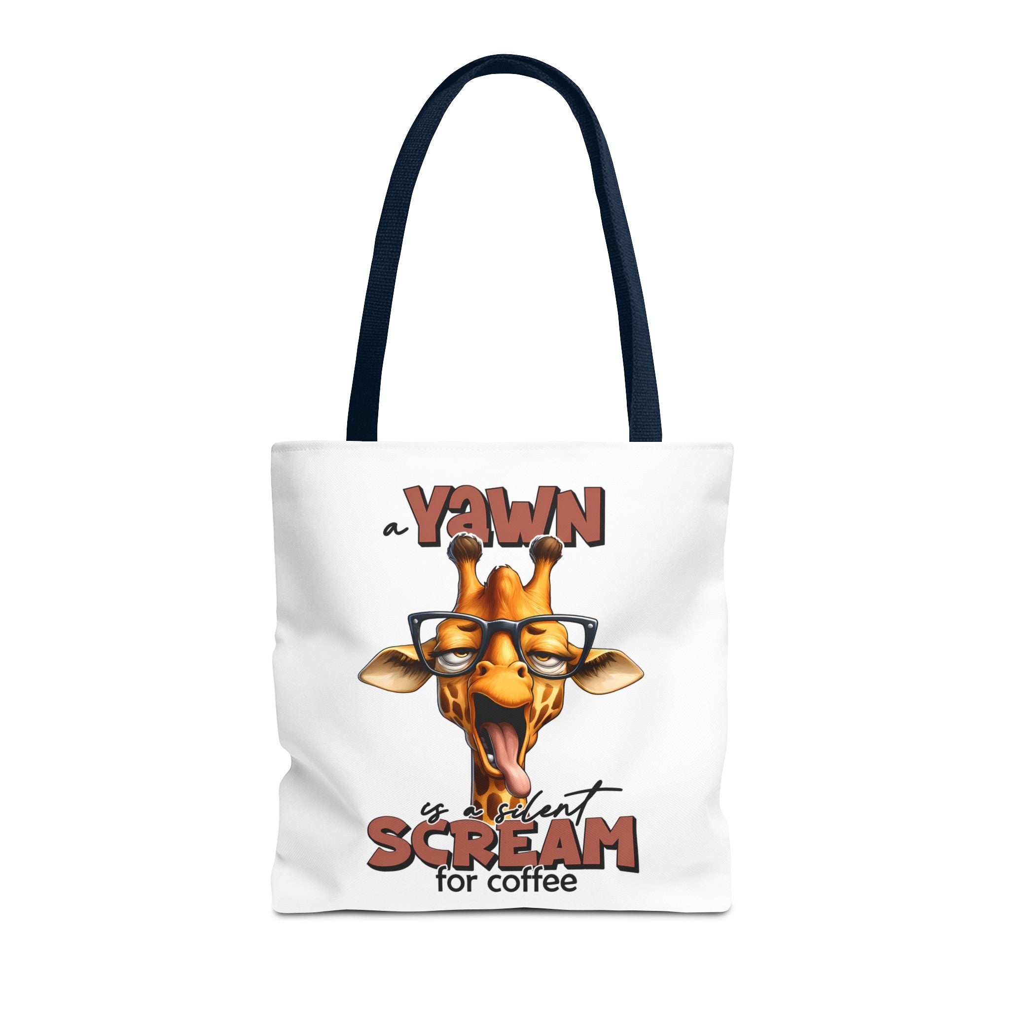 Funny Giraffe Tote Bag, A Yawn is a Silent Scream for Coffee, Cute Animal Tote, Quirky Tote Bag, Coffee Lovers Gift, Unique Tote Bag Tote Tote Bag