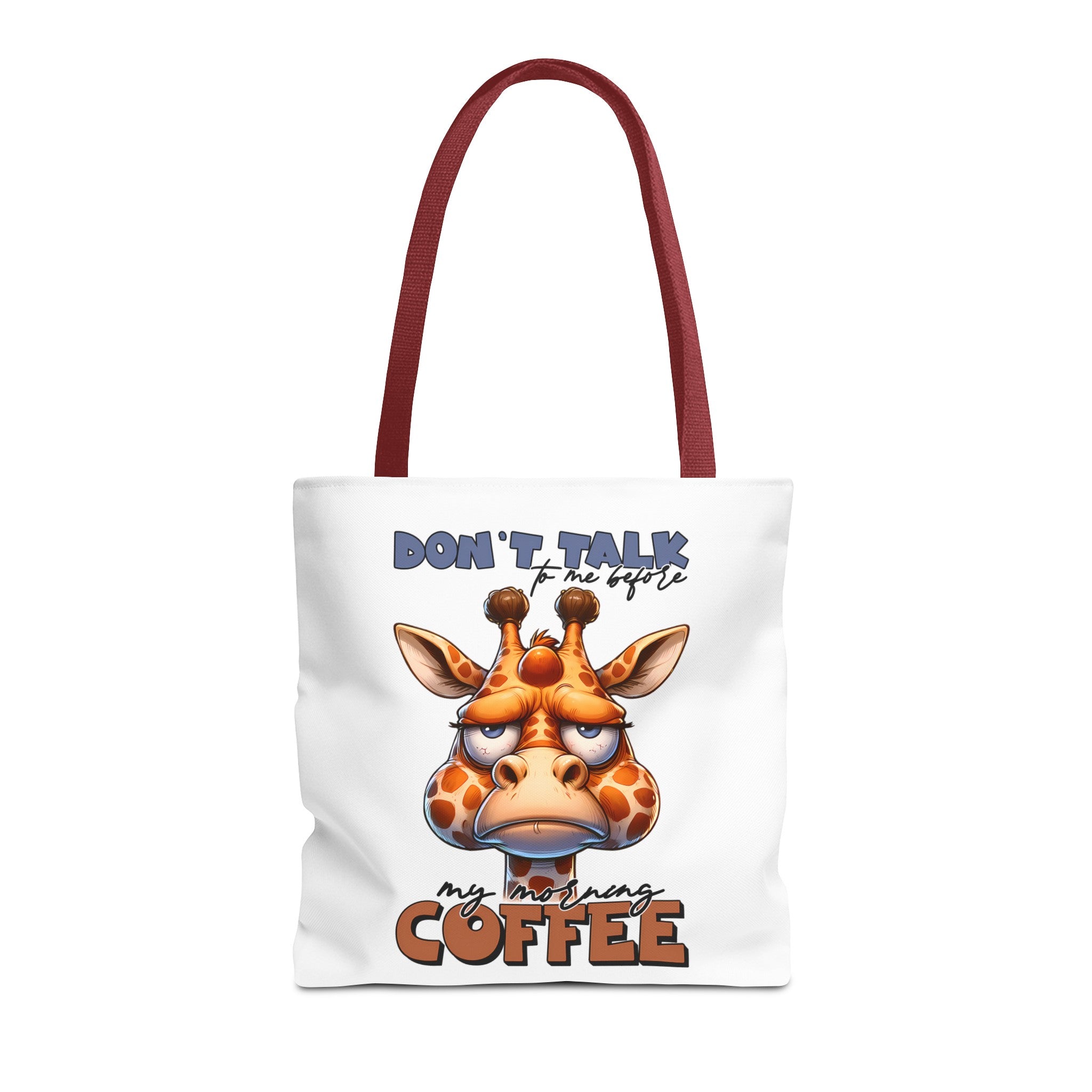 Funny Giraffe Tote Bag, Don't Talk to Me Before My Morning Coffee, Cute Animal Design, Coffee Lover Gift, Trendy Eco-Friendly Tote Tote Tote Bag