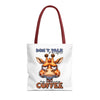 Funny Giraffe Tote Bag, Don't Talk to Me Before My Morning Coffee, Cute Animal Design, Coffee Lover Gift, Trendy Eco-Friendly Tote Tote Tote Bag