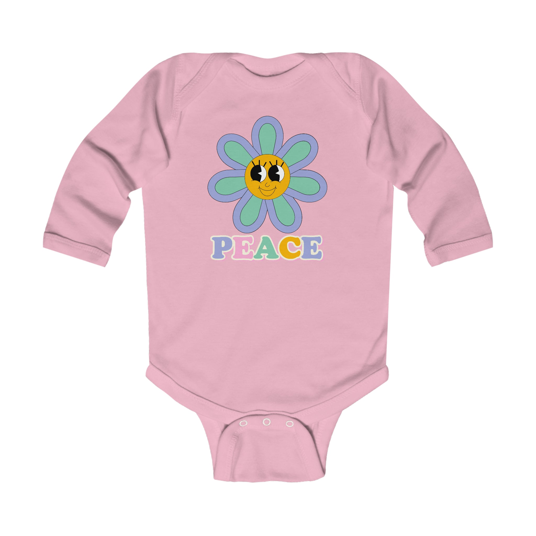 Peace flower Long Sleeve Baby Bodysuit