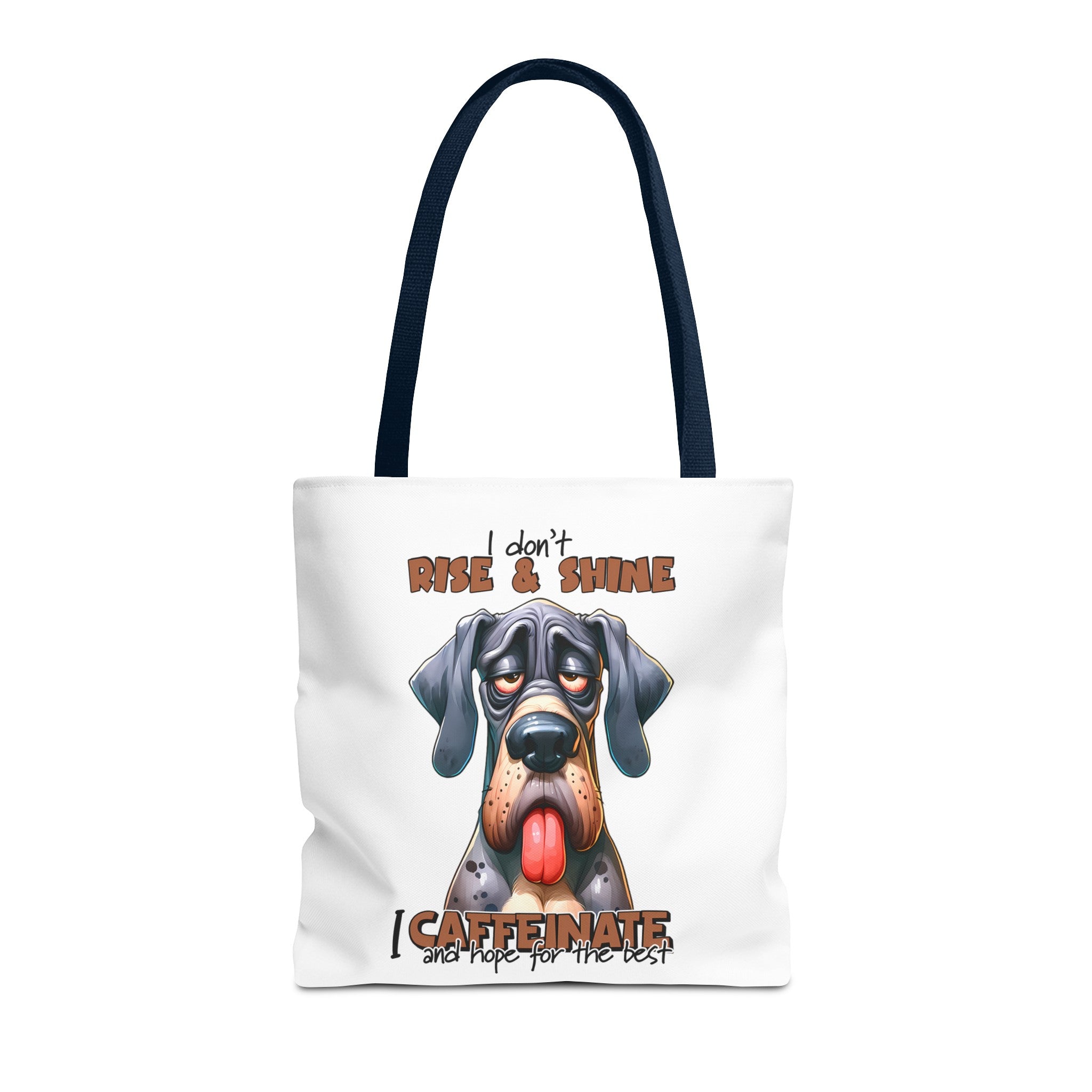 Funny Dog Tote Bag, I Don't Rise and Shine I Caffeinate, Dog Lover Gift, Cute Dog Print Tote, Coffee Lover Bag, Funny Quote Bag Tote Tote Bag