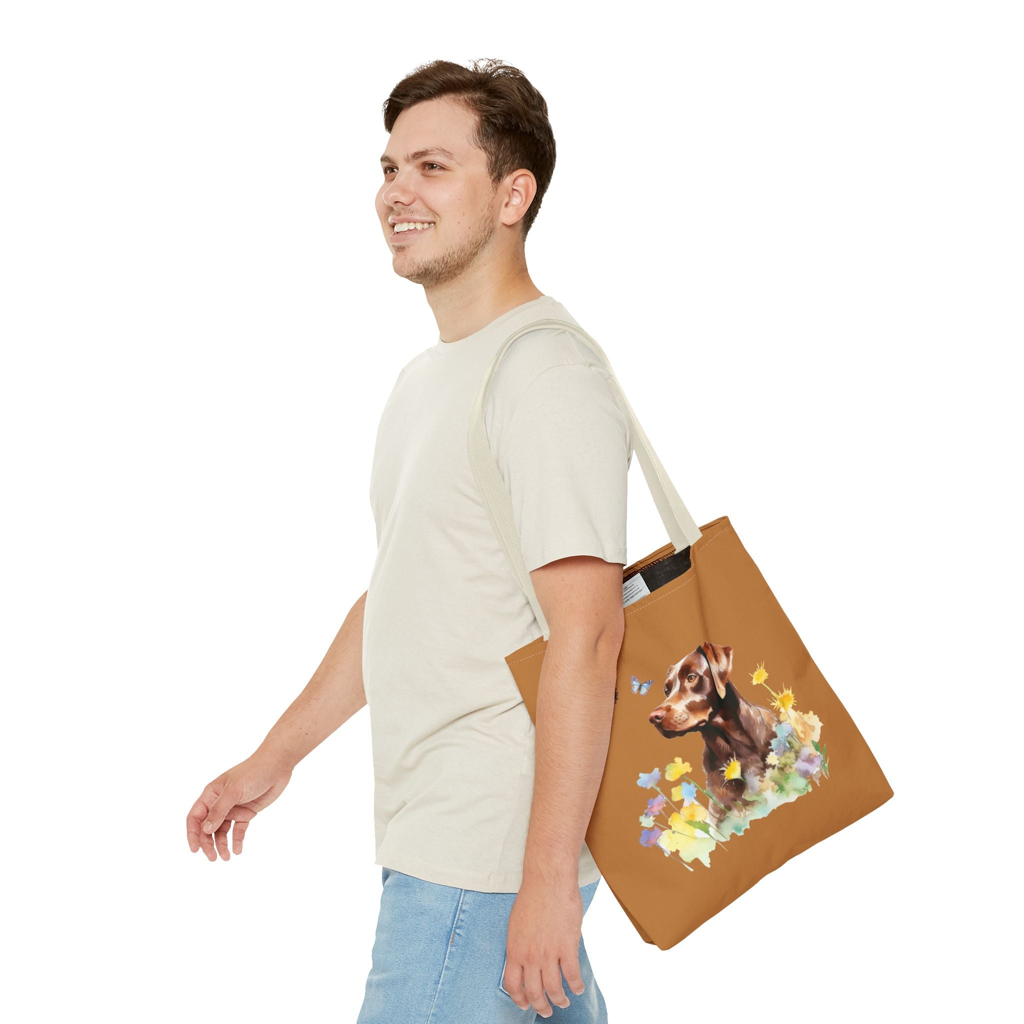 Labrador Retriever Flowerly Tote Bag