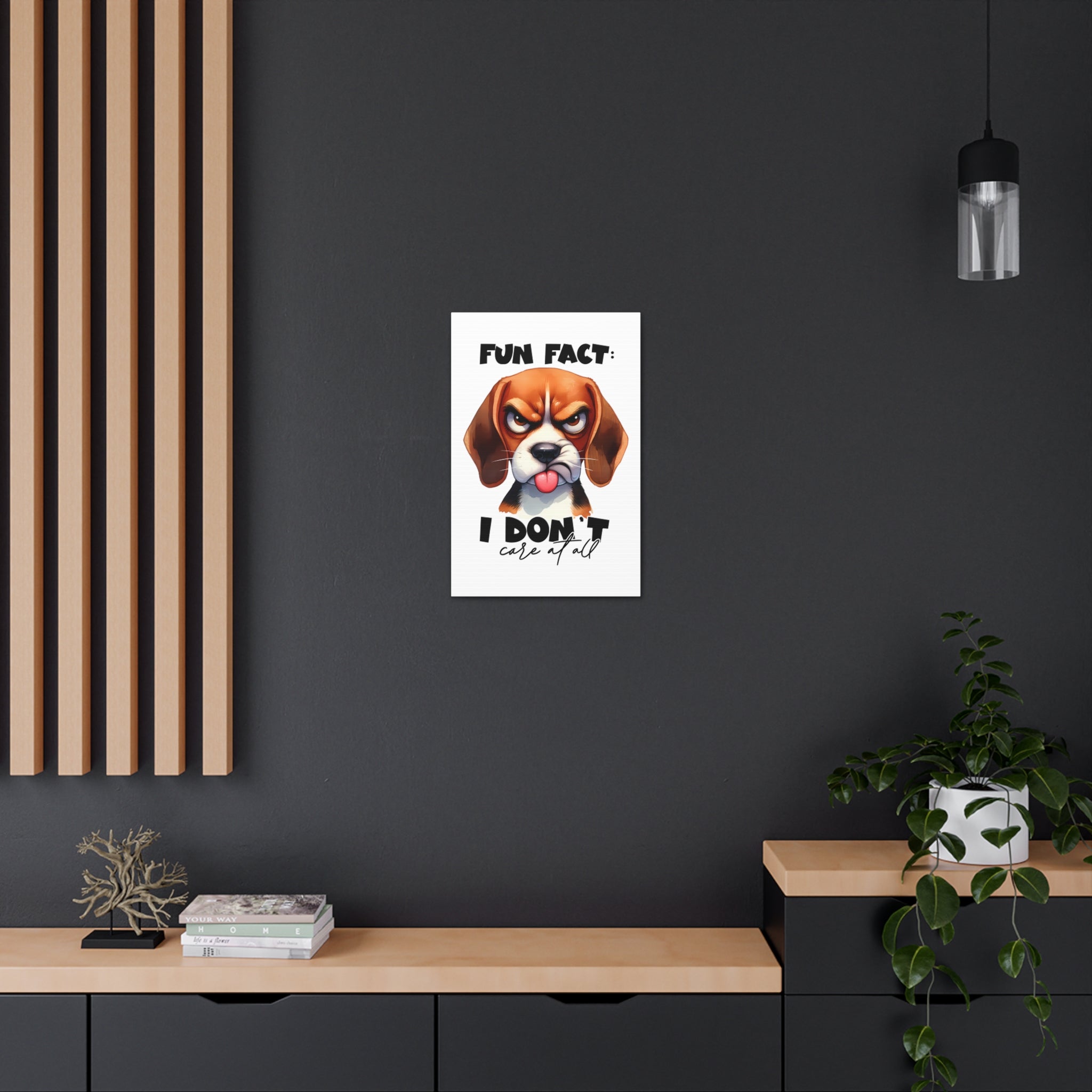 Funny Dog Wall Art, Beagle Art Print, Animal Lover Gift, Humorous Art Decor, Dog Lover Poster, Cute Dog Illustration, Bedroom Wall Art Canvas Gallery Wraps