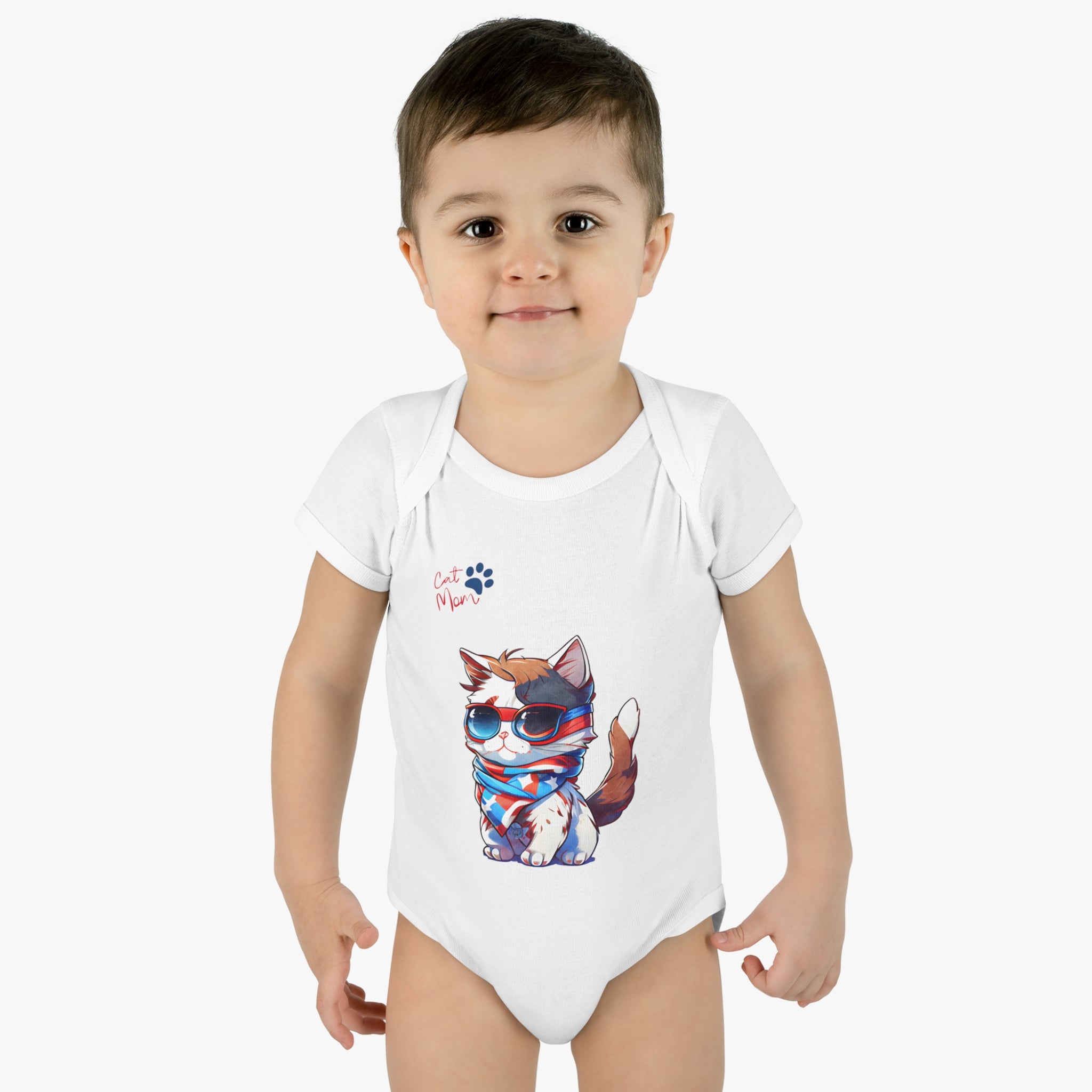 Cat Mom Stylish Cat Design Baby Bodysuit