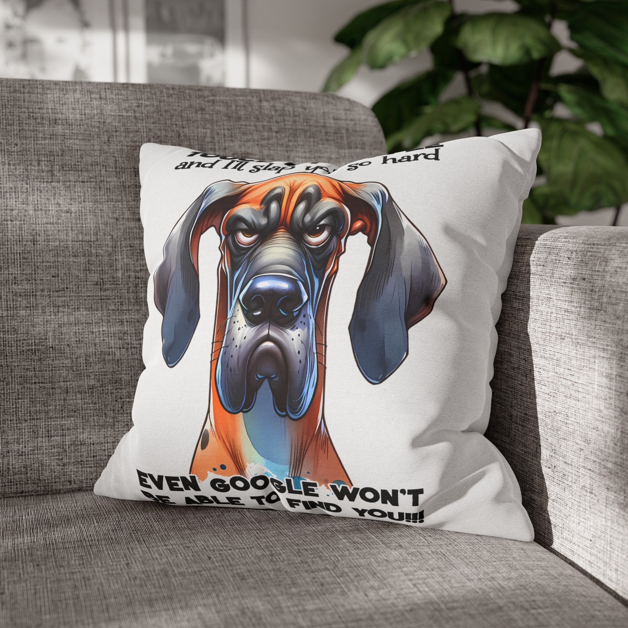 Funny Dog Coffee Quote Pillow, Humorous Dog Lover Pillow Case, Unique Pet Lover Gift, Decorative Pillow Covers, Dog Themed Decor, Fun Coffee Lover Gift Spun Polyester Square Pillowcase