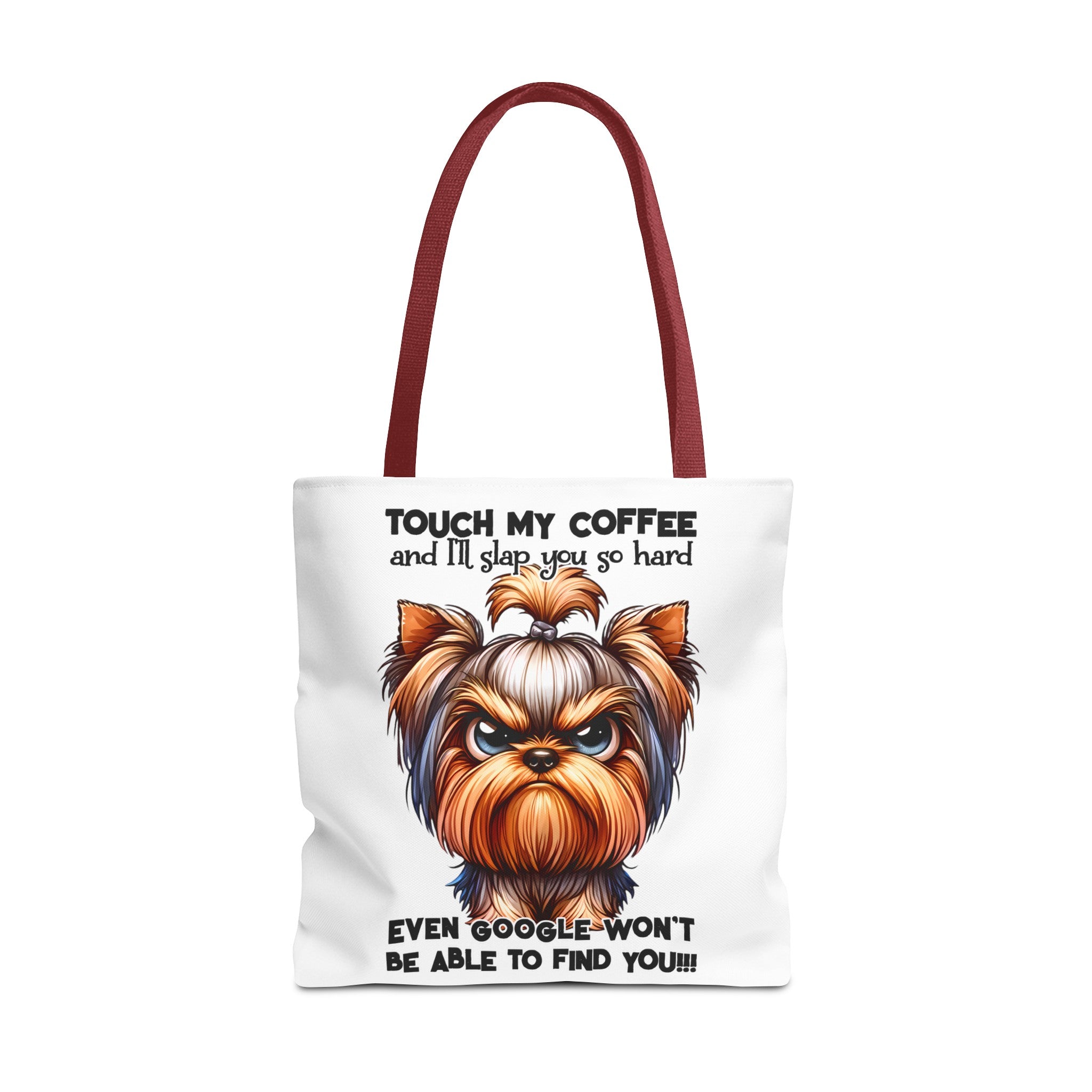 Funny Dog Tote Bag, Coffee Lover Tote Bag, Humorous Dog Art Tote, Cute Yorkshire Terrier Design, Unique Gift for Dog OwnersTote Tote Bag