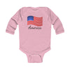 America American Flag Long Sleeve Baby Bodysuit