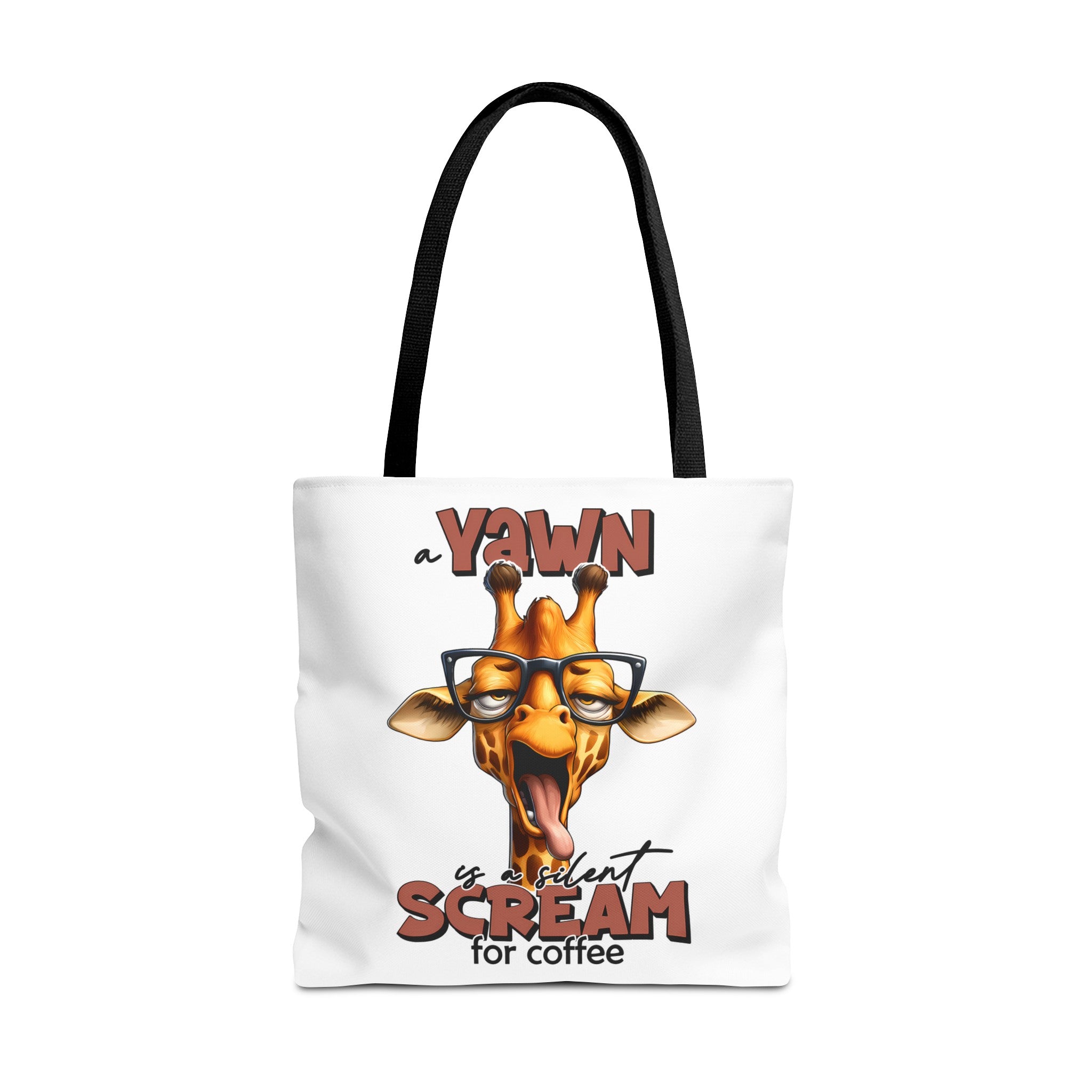 Funny Giraffe Tote Bag, A Yawn is a Silent Scream for Coffee, Cute Animal Tote, Quirky Tote Bag, Coffee Lovers Gift, Unique Tote Bag Tote Tote Bag