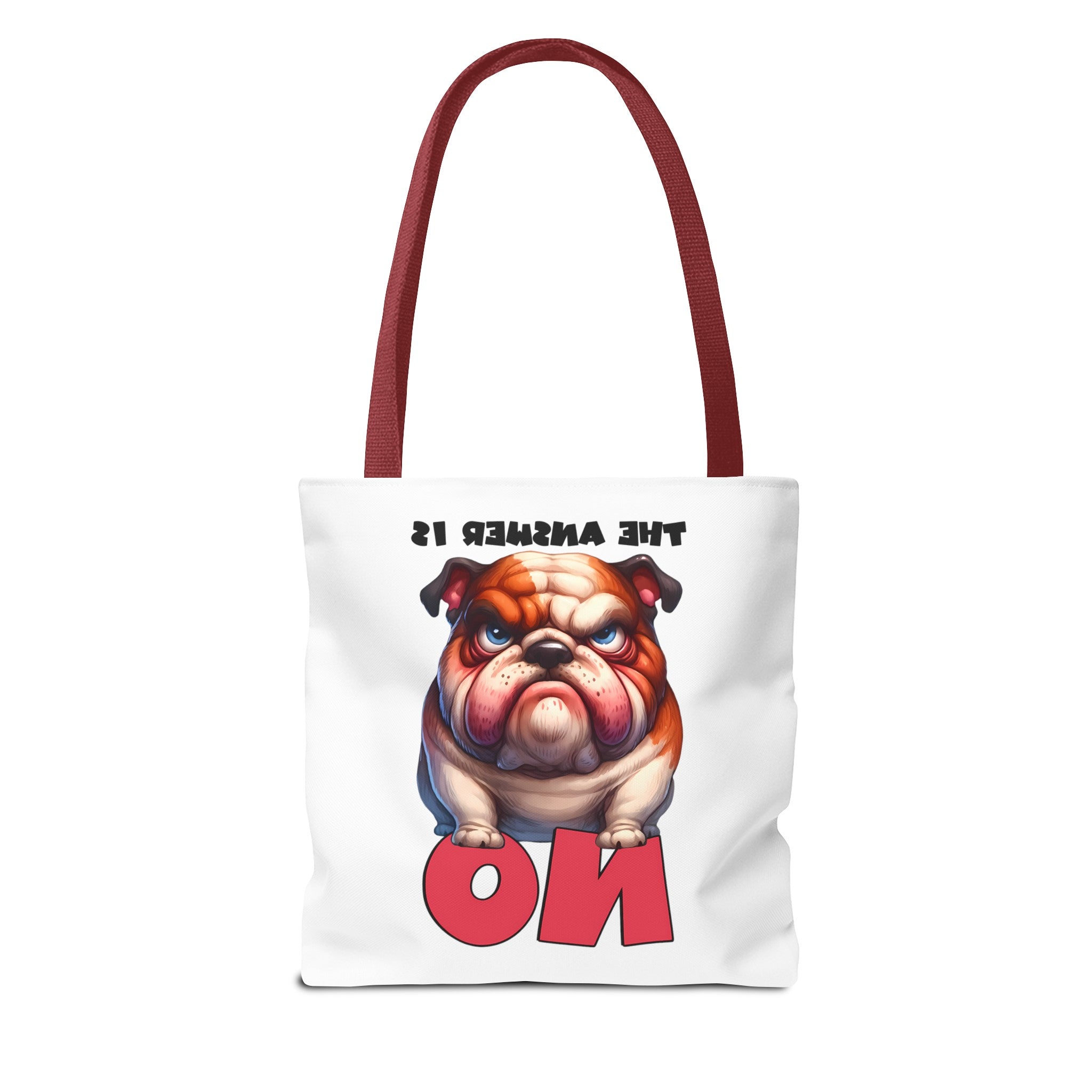 Funny Bulldog Tote Bag, The Answer Is No Graphic Tote, Cute Dog Illustration, Reusable Shopping Bag, Gift for Dog Lovers, Pet-themed Tote Tote Tote Bag