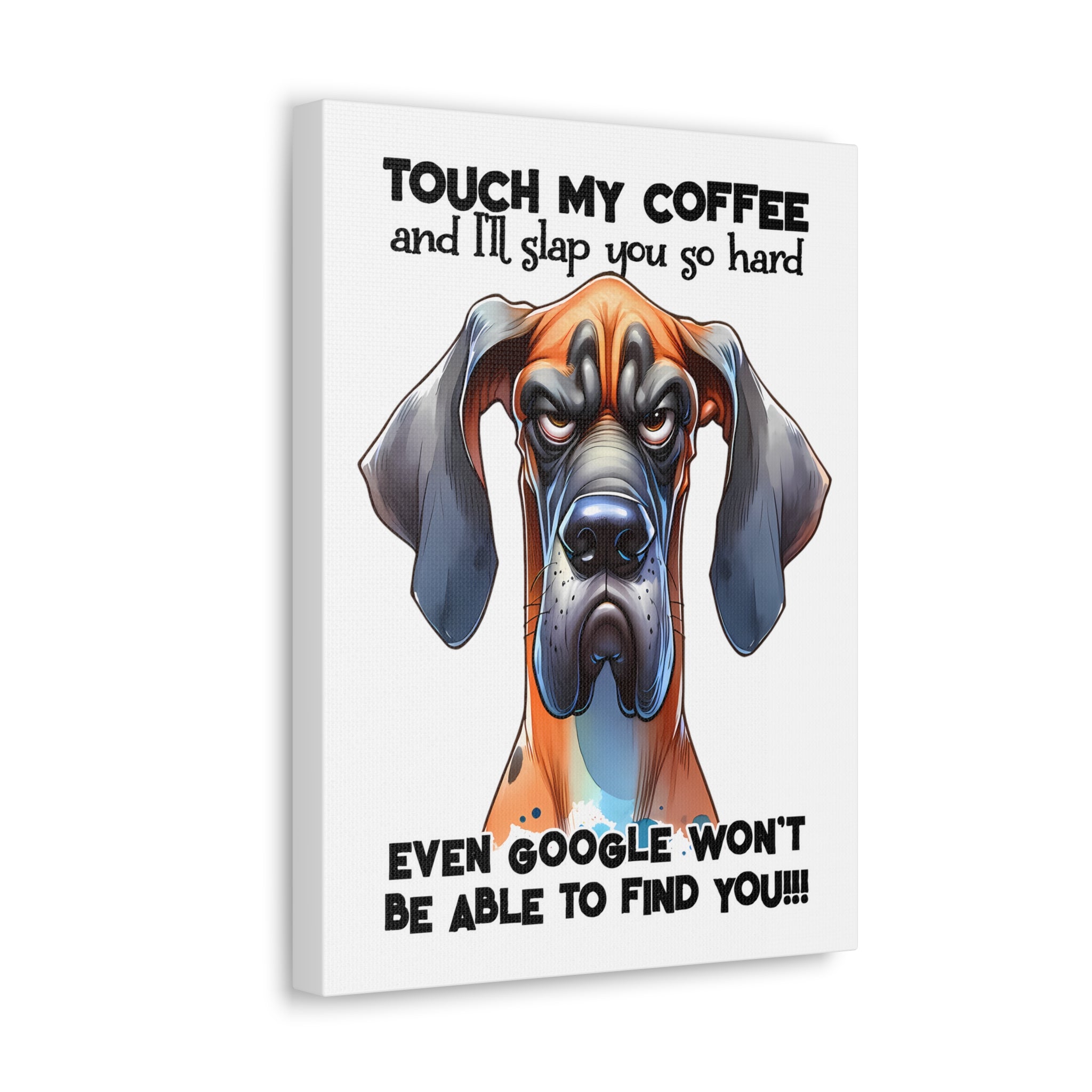 Funny Dog Wall Art, Pet Lover Gift, Coffee Quote Wall Decor, Humorous Pet Poster, Quirky Kitchen Art, Animal Lover Canvas Canvas Gallery Wraps