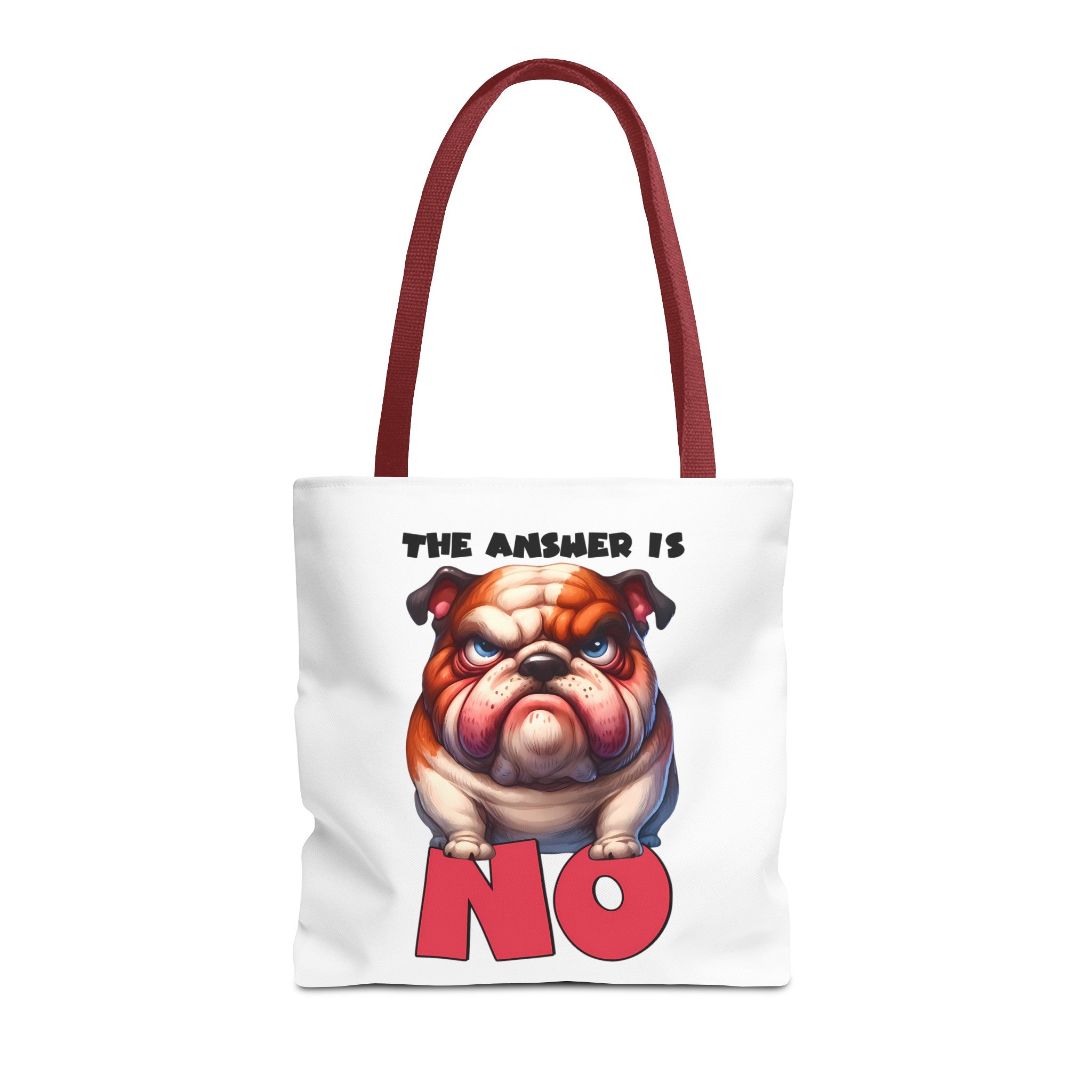 Funny Bulldog Tote Bag, The Answer Is No Graphic Tote, Cute Dog Illustration, Reusable Shopping Bag, Gift for Dog Lovers, Pet-themed Tote Tote Tote Bag