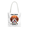 Fun Fact Dog Tote Bag, Funny Dog Tote Bag, Cute Dog Tote Bag, Animal Lover Tote Bag, Gift for Dog Lovers, Novelty Tote Bag Tote Tote Bag