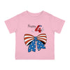 Load image into Gallery viewer, Happy 4th of July American Flag design Bow Tie Infant Shirt, Baby Tee, Infant Tee