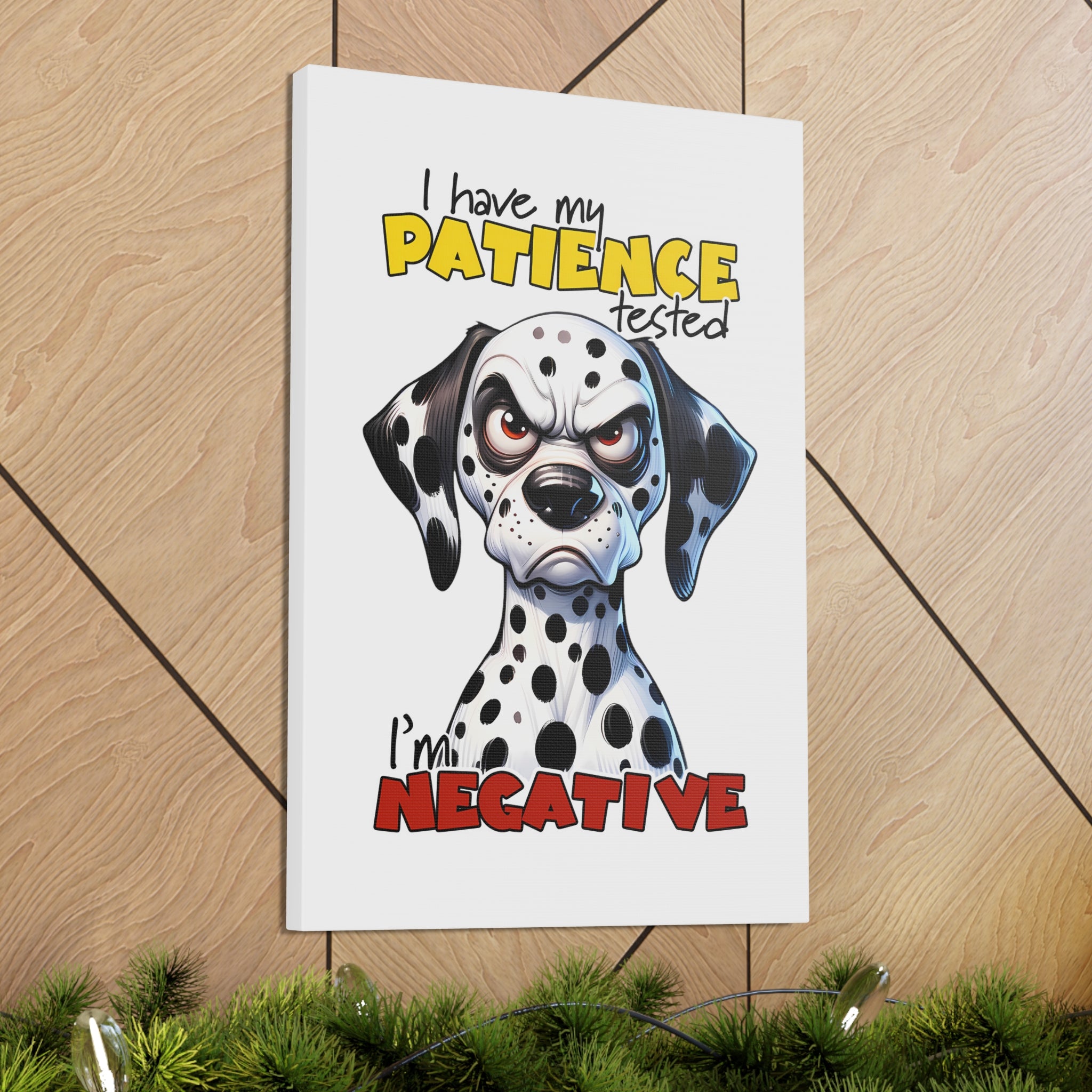 Funny Dalmatian Dog Wall Art, Pet Lover Decoration, Cute Dog Poster, Animal Humor Print, Quirky Home Decor, Gift for Dog Owners Canvas Gallery Wraps