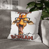 Funny Giraffe Pillow Case, A Yawn is a Silent Scream for Coffee, Humorous Pillow Cover, Animal Art, Coffee Lover Gift, Decorative Cushion Spun Polyester Square Pillowcase