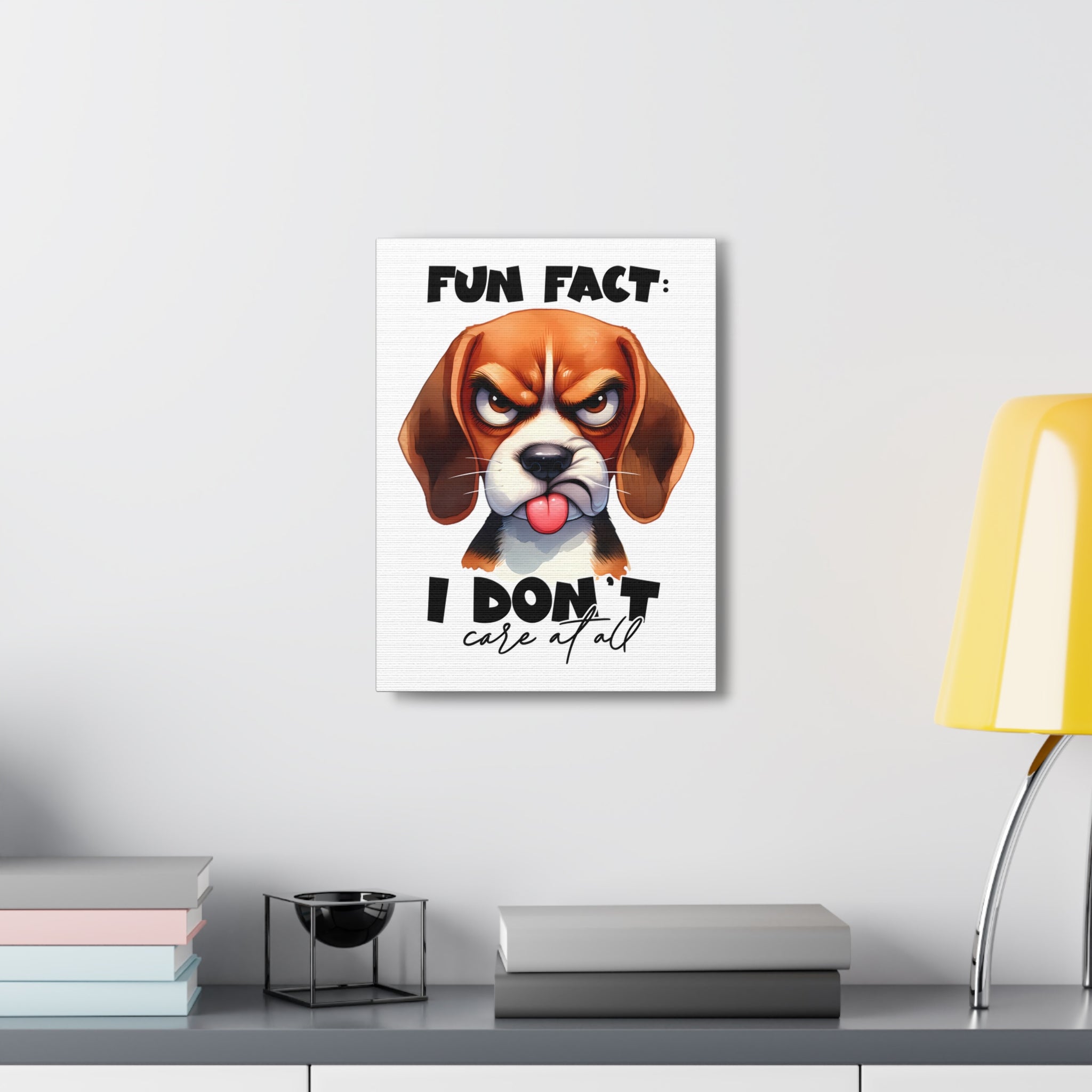 Funny Dog Wall Art, Beagle Art Print, Animal Lover Gift, Humorous Art Decor, Dog Lover Poster, Cute Dog Illustration, Bedroom Wall Art Canvas Gallery Wraps