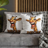 Funny Giraffe Pillow Cover, Want to Hear a Joke Decaf, Humorous Animal Print Pillow Cover, Cute Novelty Home Decor, Unique Gift Idea Spun Polyester Square Pillowcase