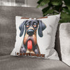 Funny Dog Pillow Cover, I Don't Rise And Shine I Caffeinate Pillow Case, Humorous Pet Lover Gift, Dog-Lover Decor, Cute Dog Pillow Cover Spun Polyester Square Pillowcase